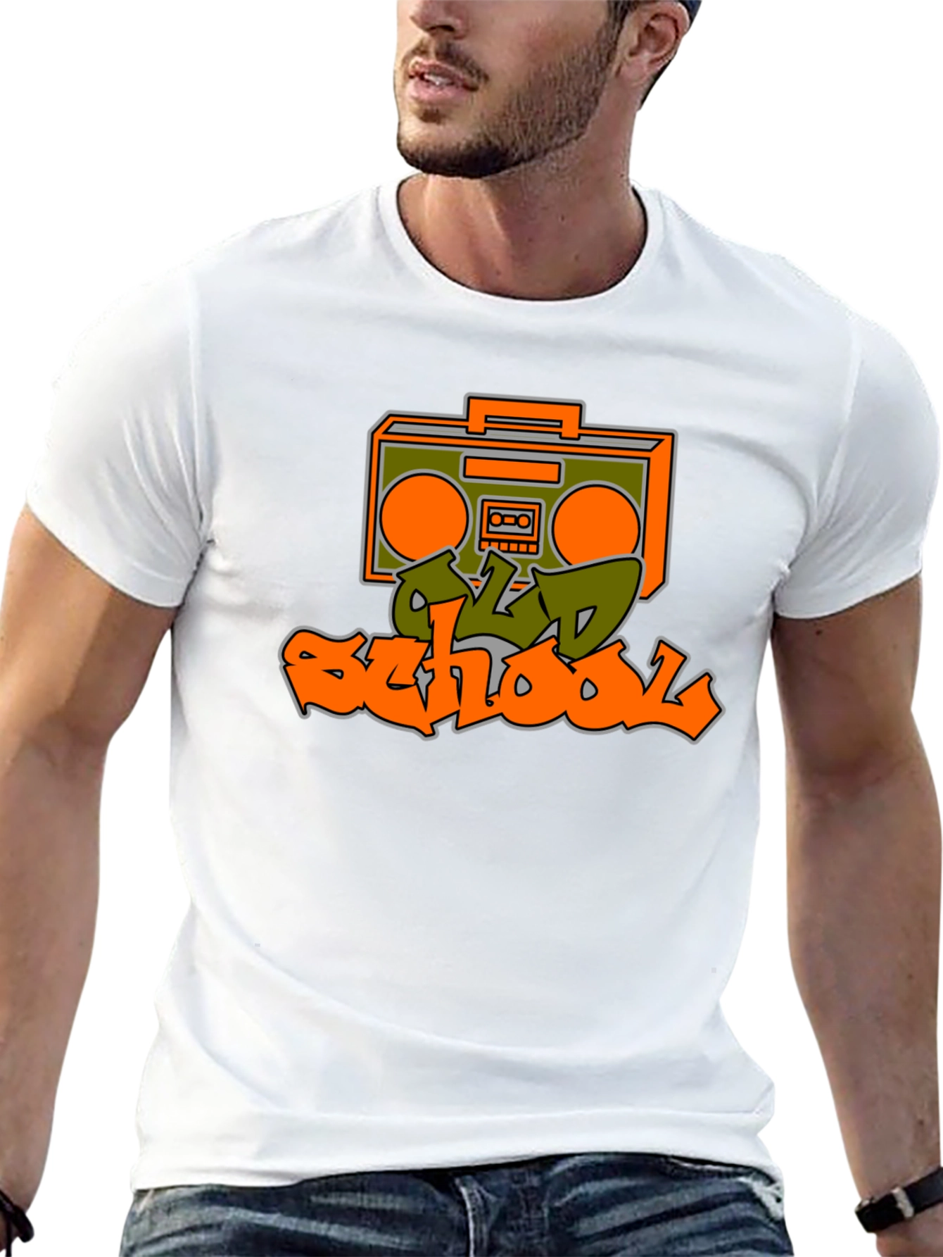 Old School Boombox Graphic Tee - Retro Style