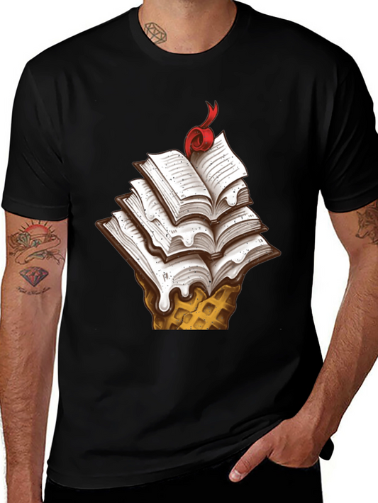 Book Ice Cream Cone Graphic Tee
