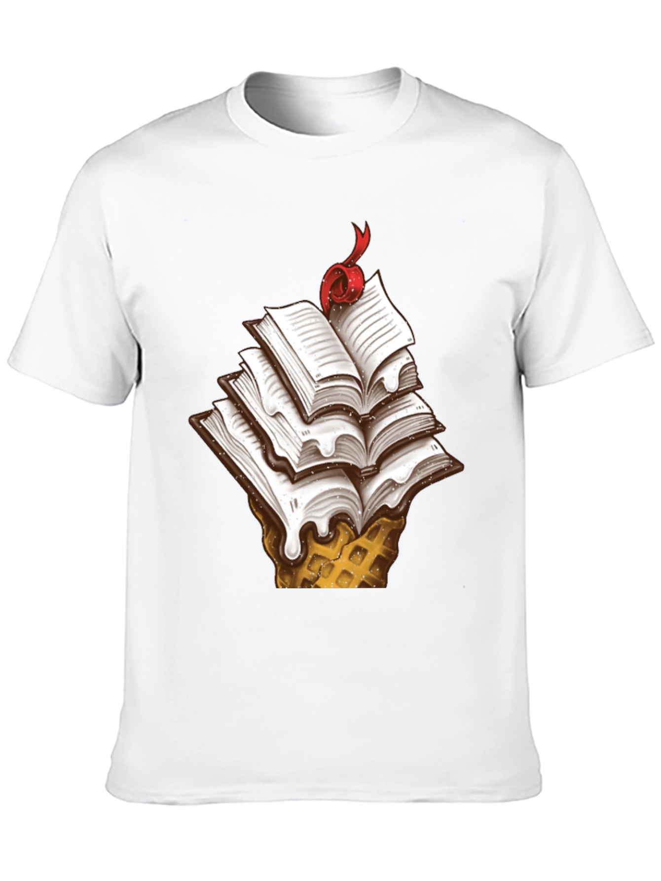 Book Ice Cream Cone Graphic Tee