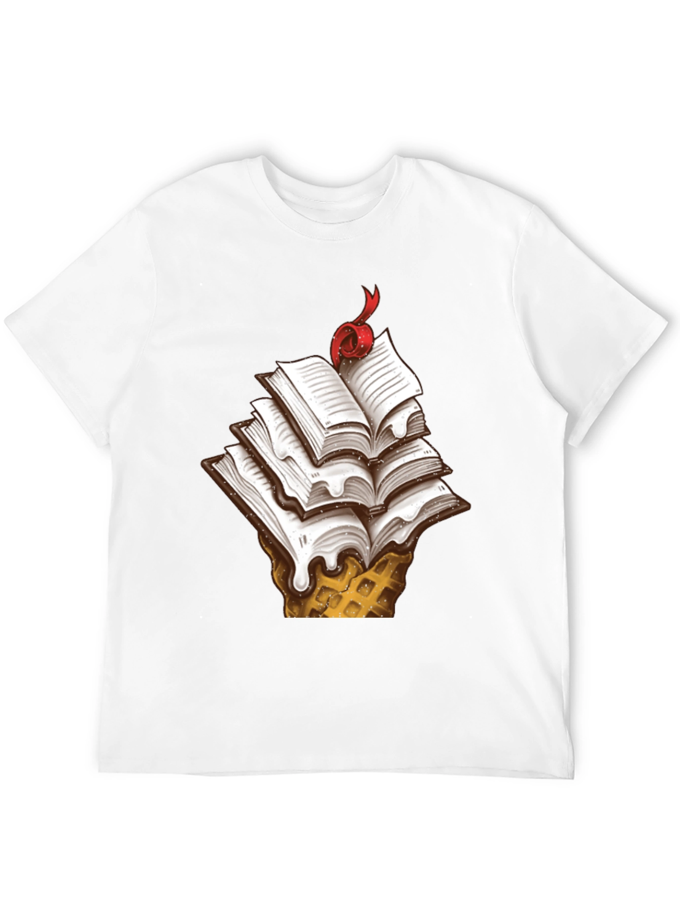 Book Ice Cream Cone Graphic Tee