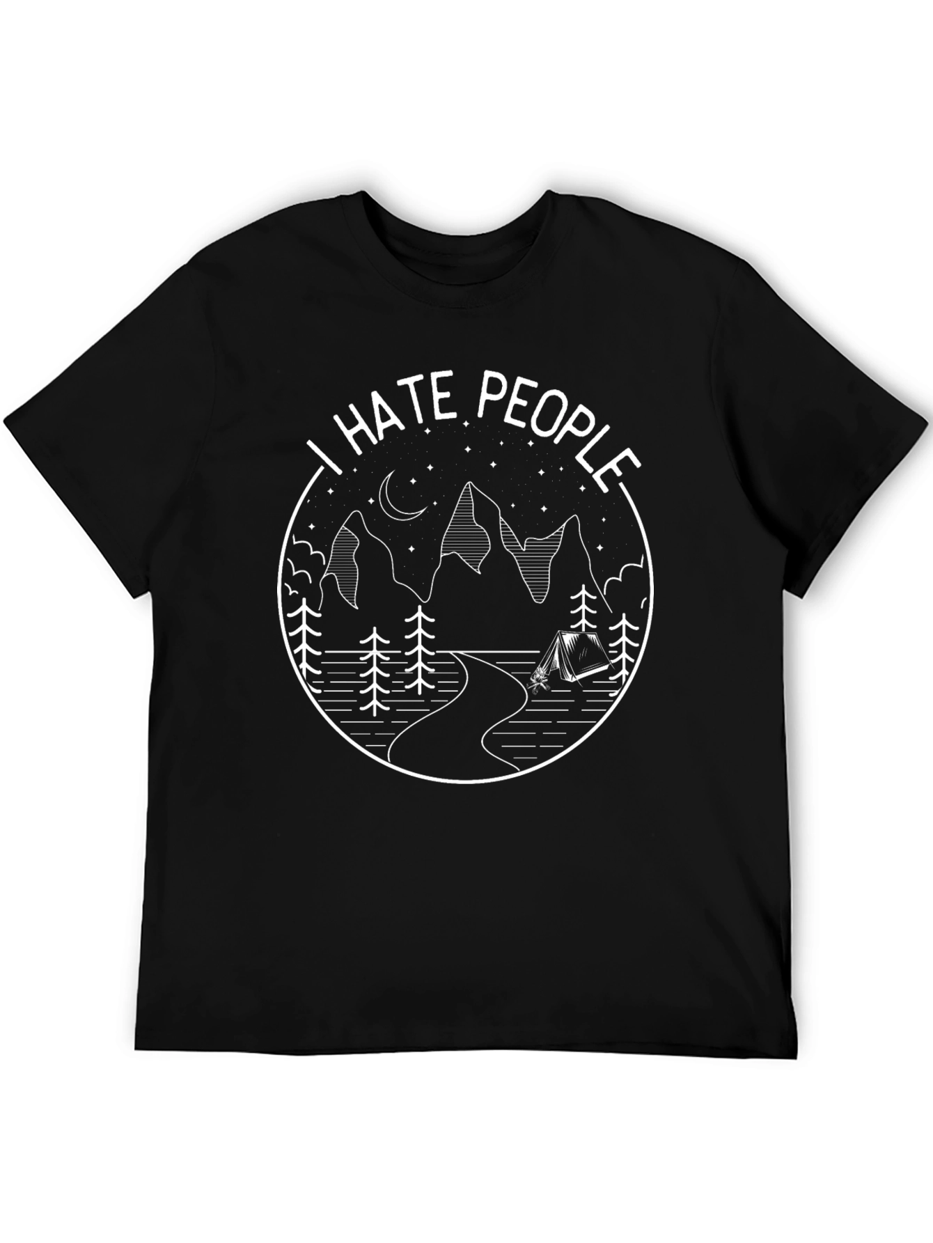 I Hate People Camping T-Shirt - Black