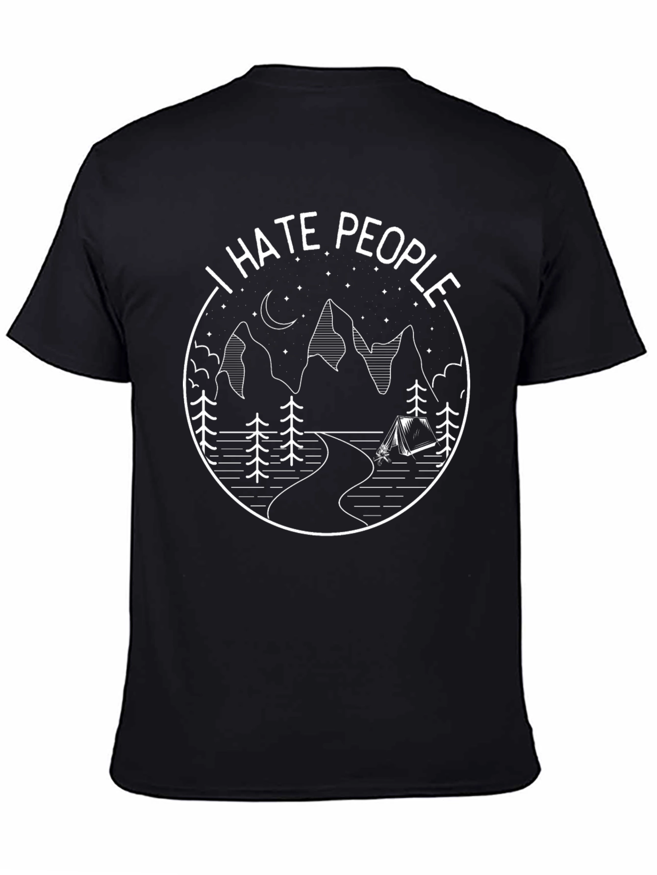 I Hate People Camping T-Shirt - Black