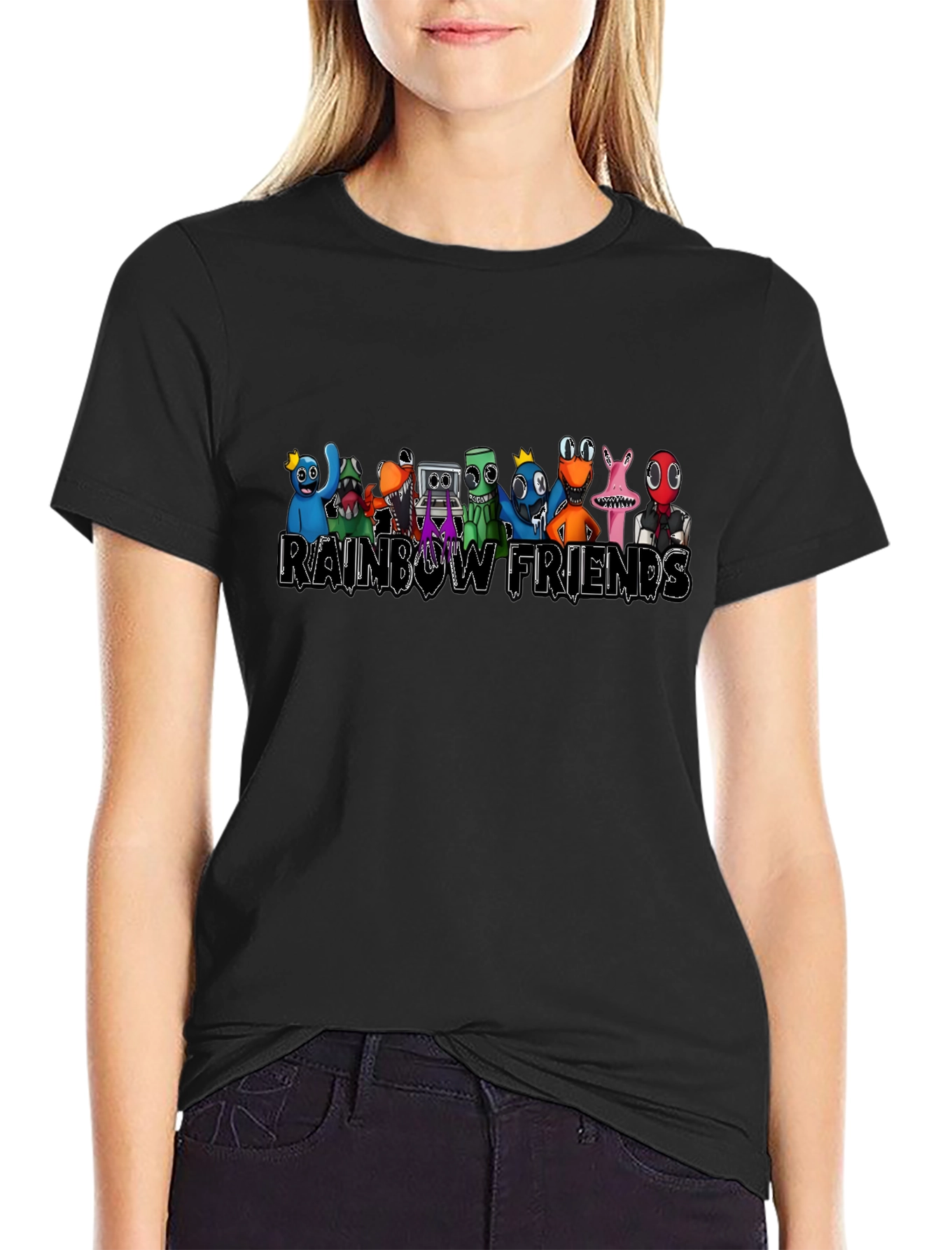 Rainbow Friends Black T-Shirt