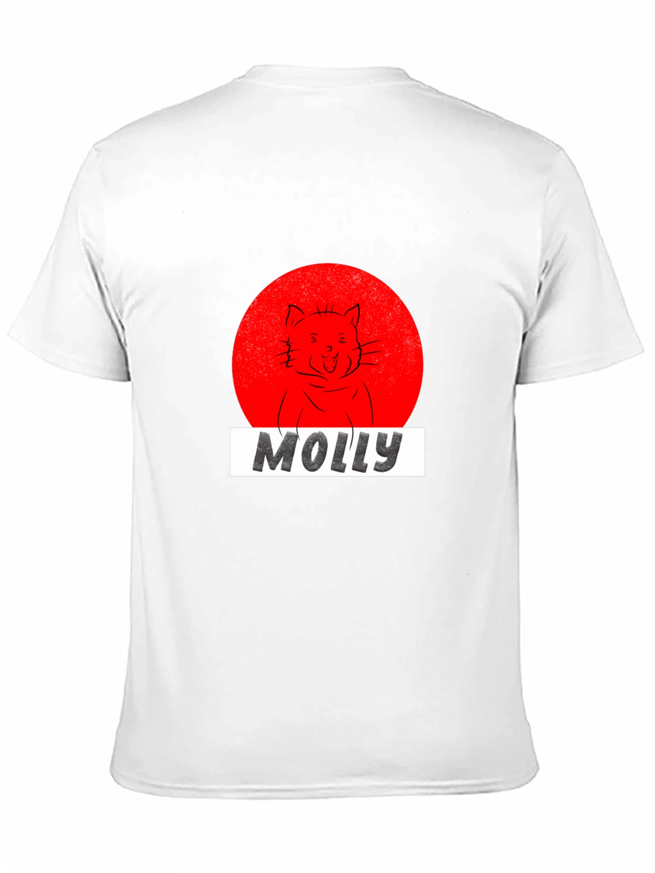 Molly Cat Graphic Tee - Black Cotton T-Shirt