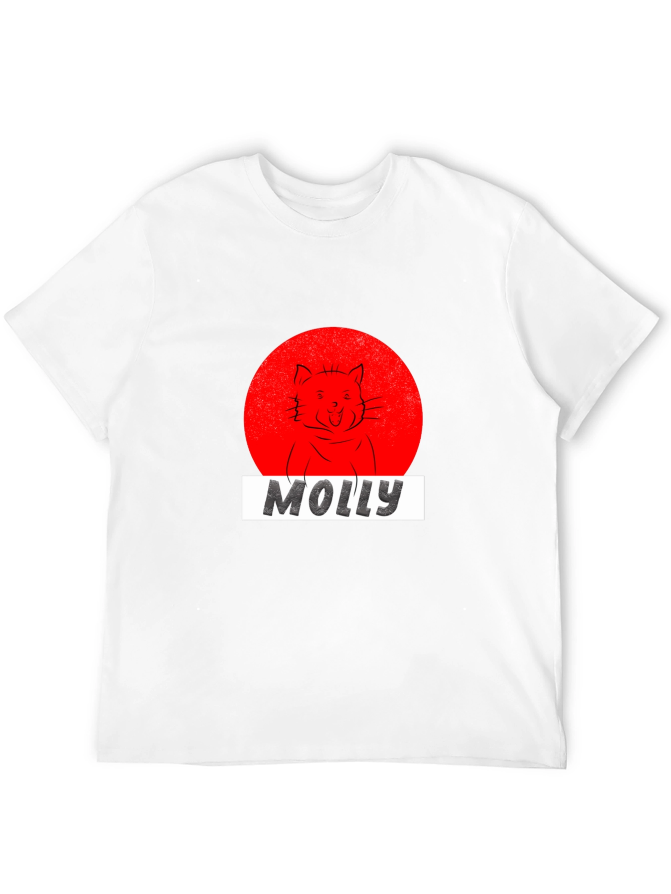 Molly Cat Graphic Tee - Black Cotton T-Shirt