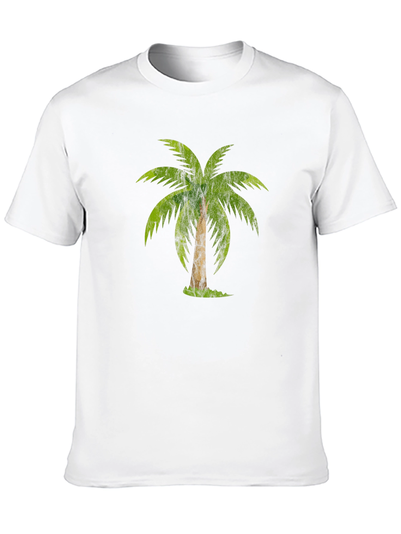 Tropical Palm Tree Graphic Tee - Casual Black T-Shirt