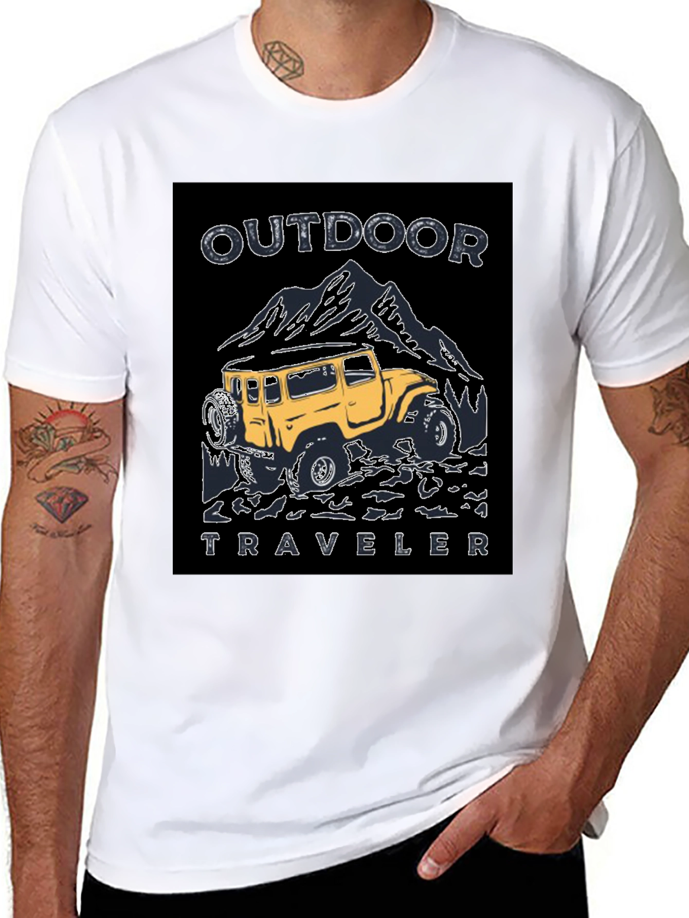 Outdoor Traveler Graphic Tee - Black