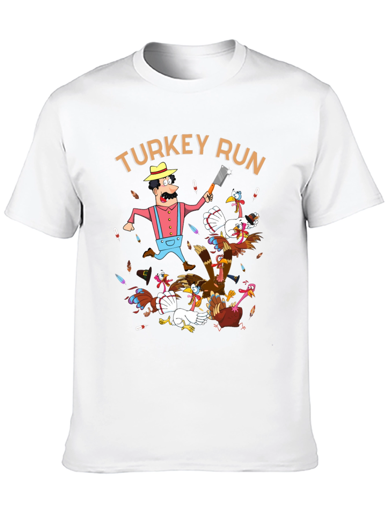 Turkey Run Graphic T-Shirt - Thanksgiving Fun