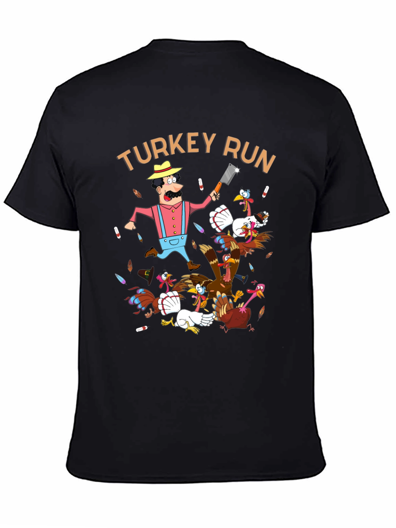Turkey Run Graphic T-Shirt - Thanksgiving Fun