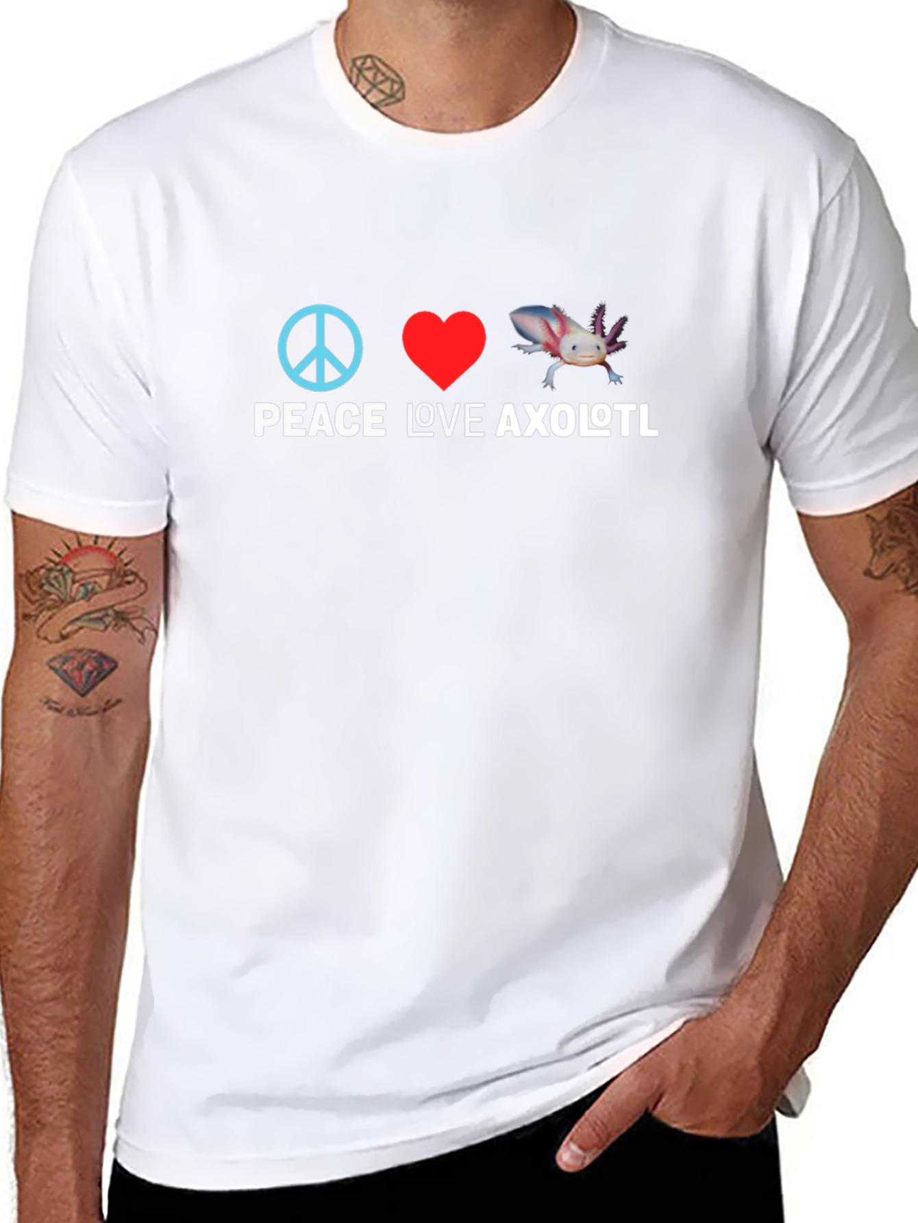Peace Love Axolotl Graphic Tee
