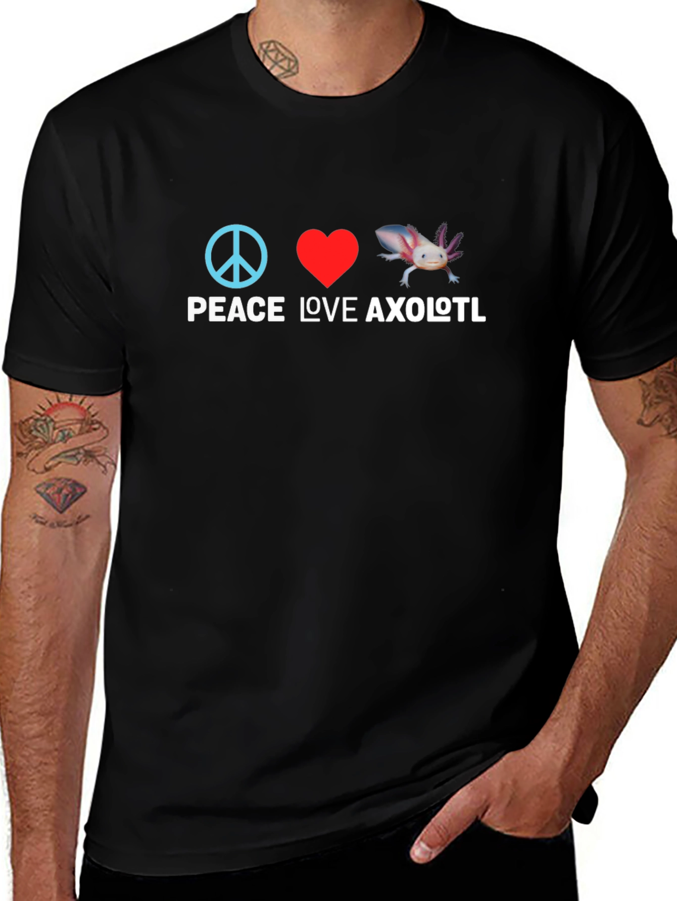 Peace Love Axolotl Graphic Tee