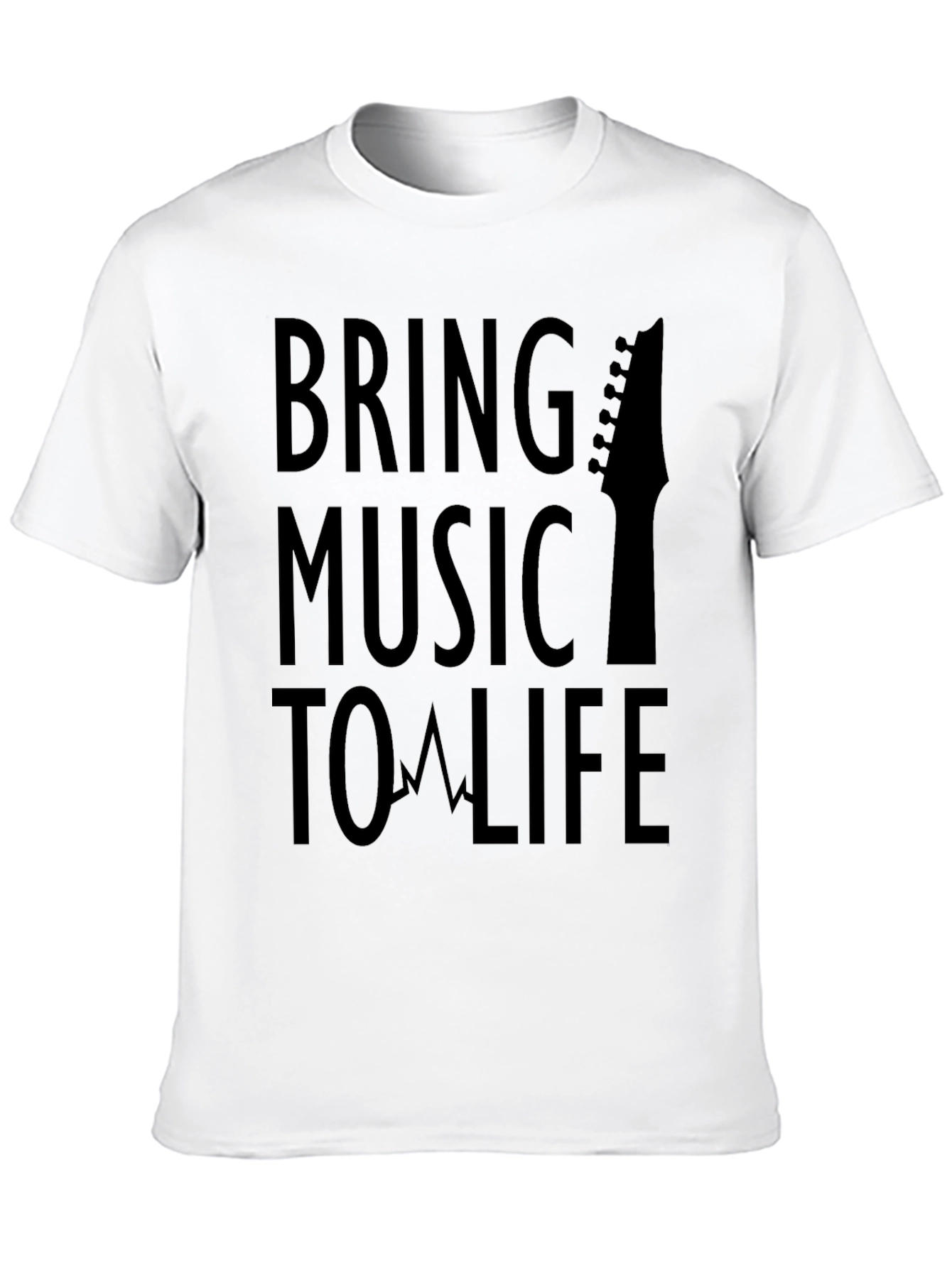 Bring Music to Life Graphic Tee - Black Cotton