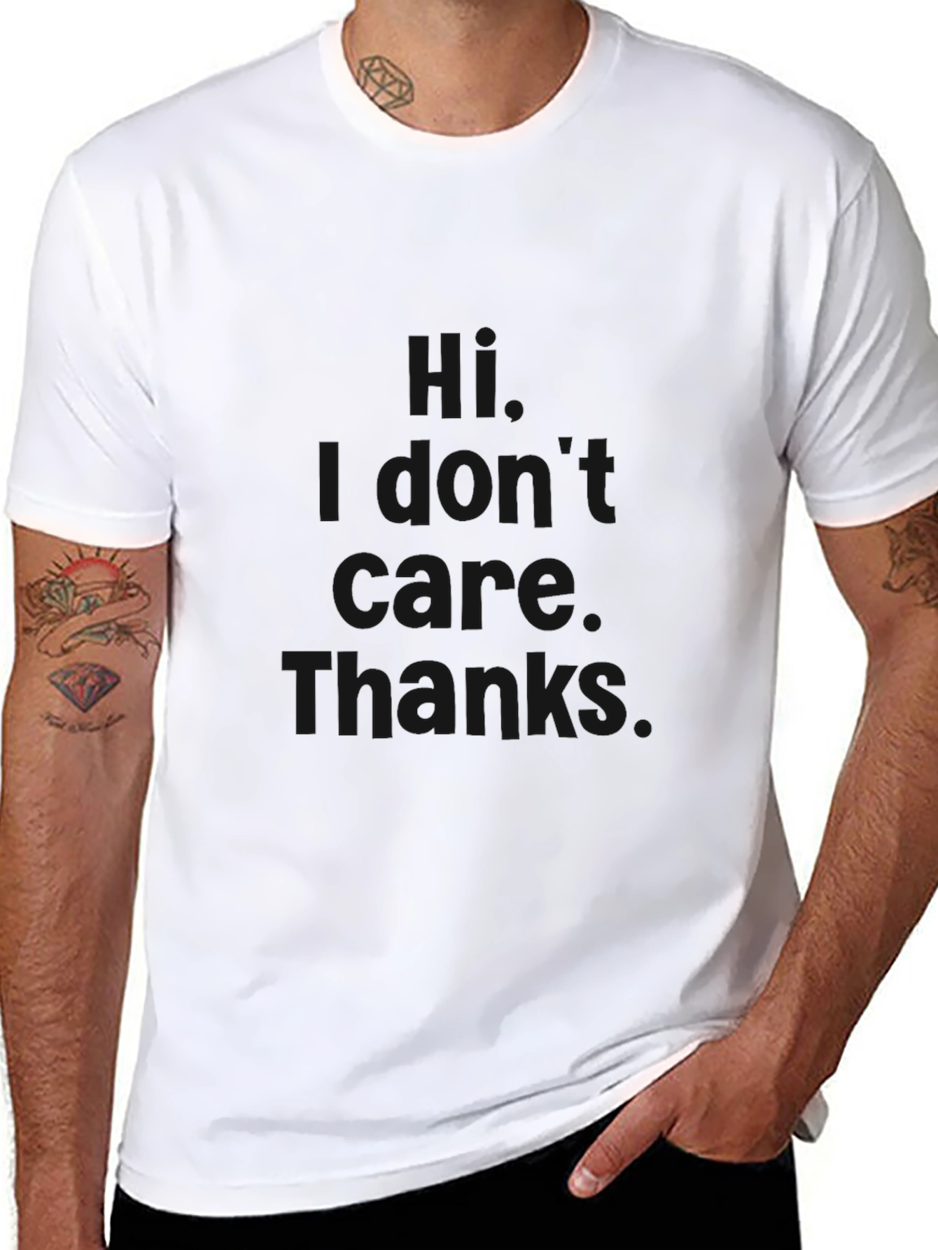 I Dont Care Thanks Black T-Shirt