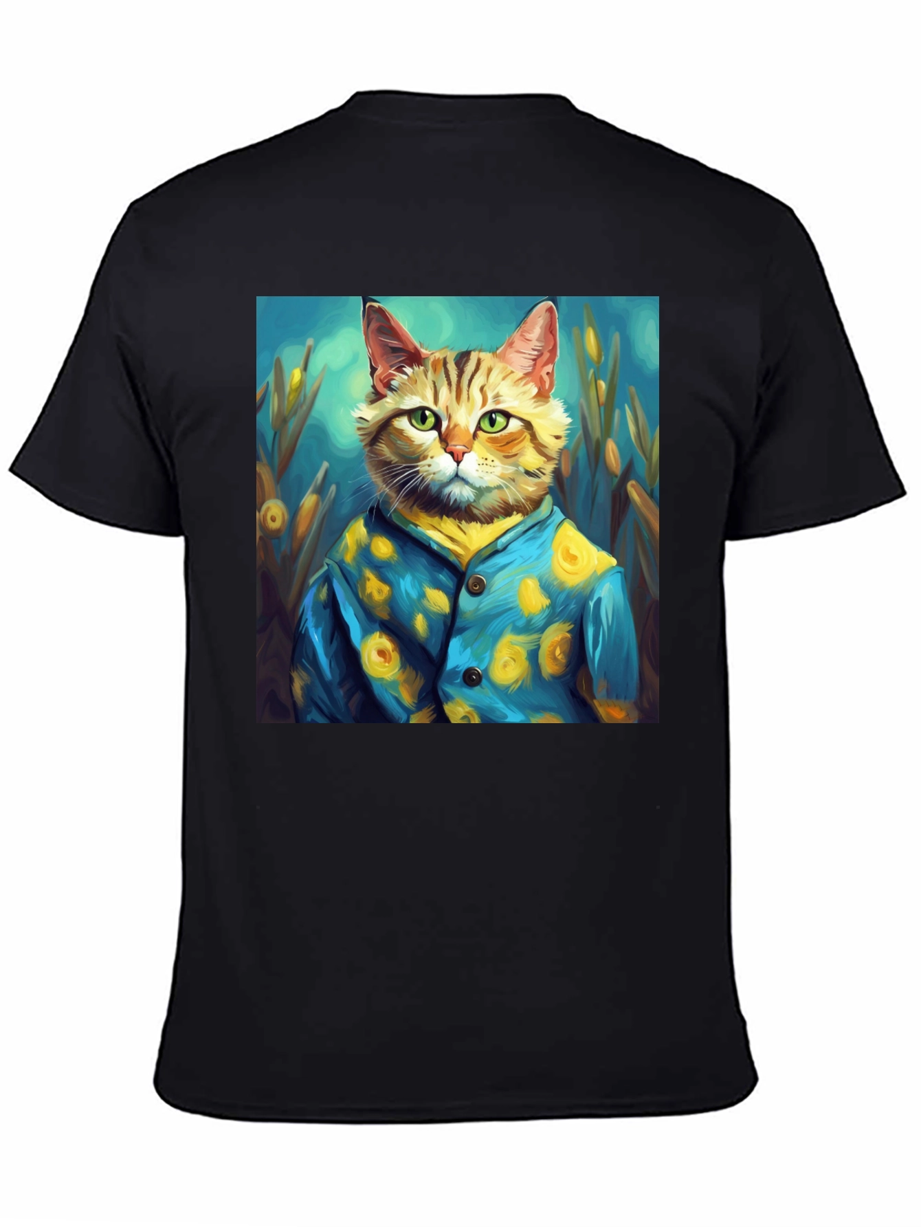 Artistic Cat Portrait Tee - Unique Graphic T-Shirt