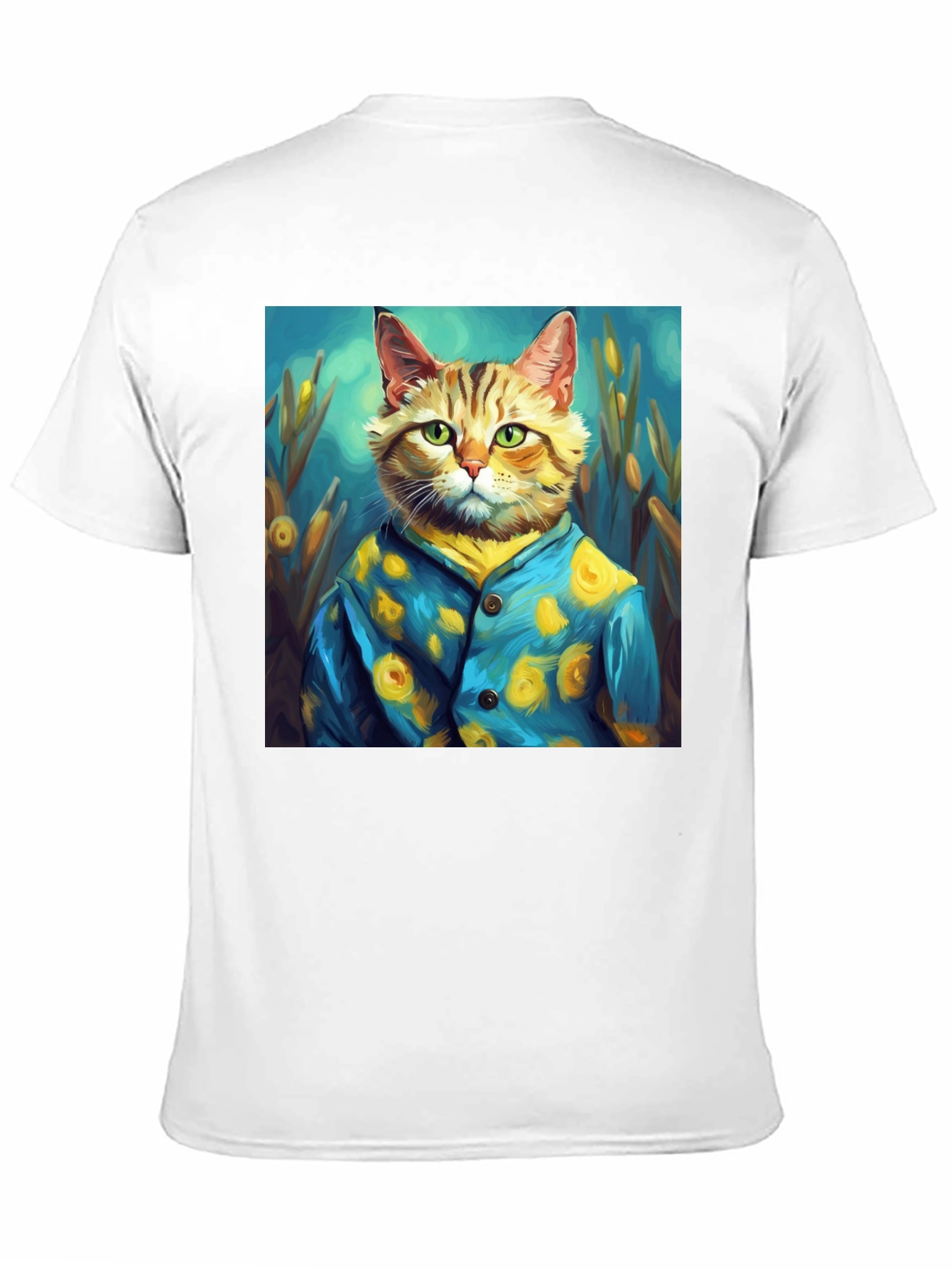 Artistic Cat Portrait Tee - Unique Graphic T-Shirt