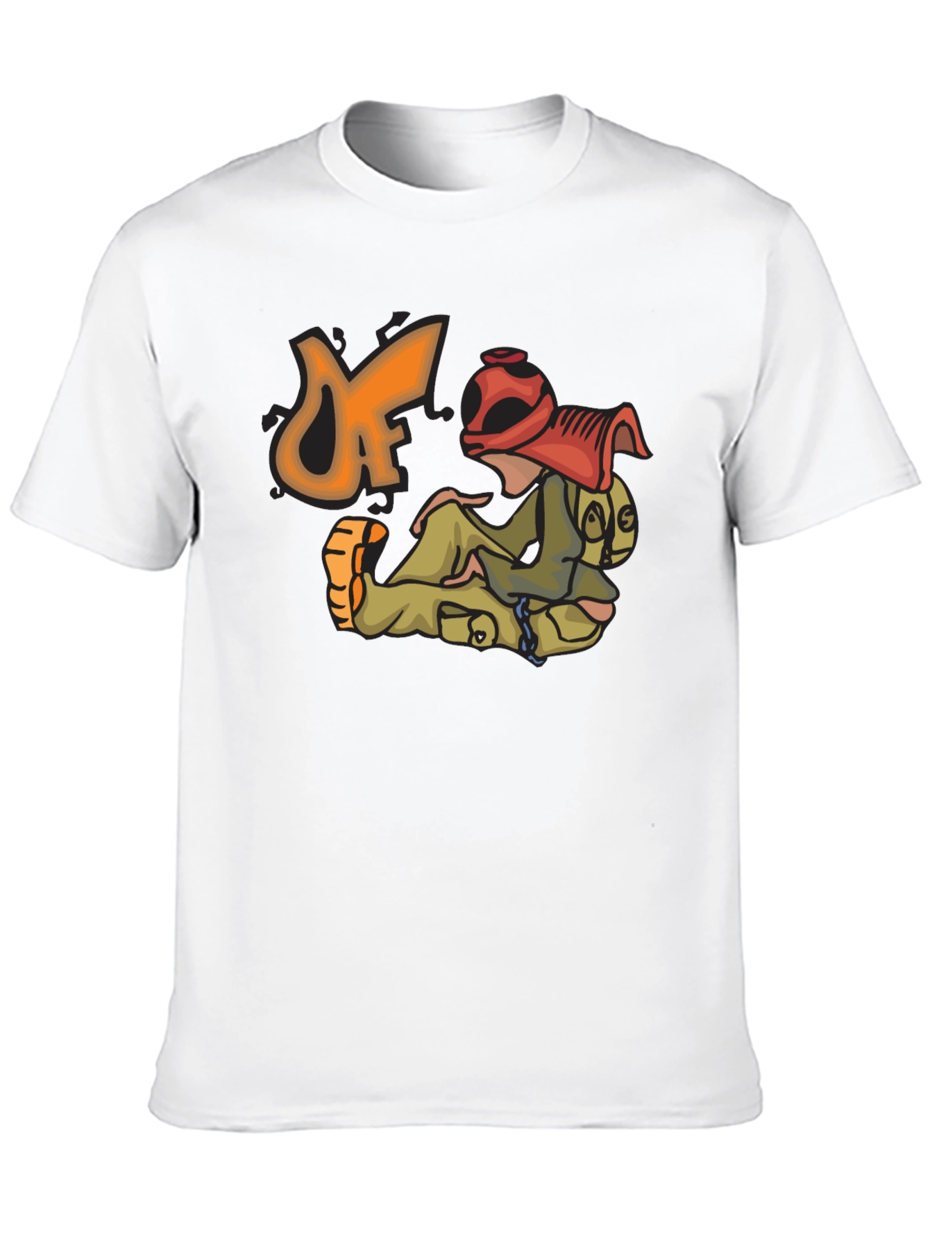 Unique Cartoon Graphic Black T-Shirt