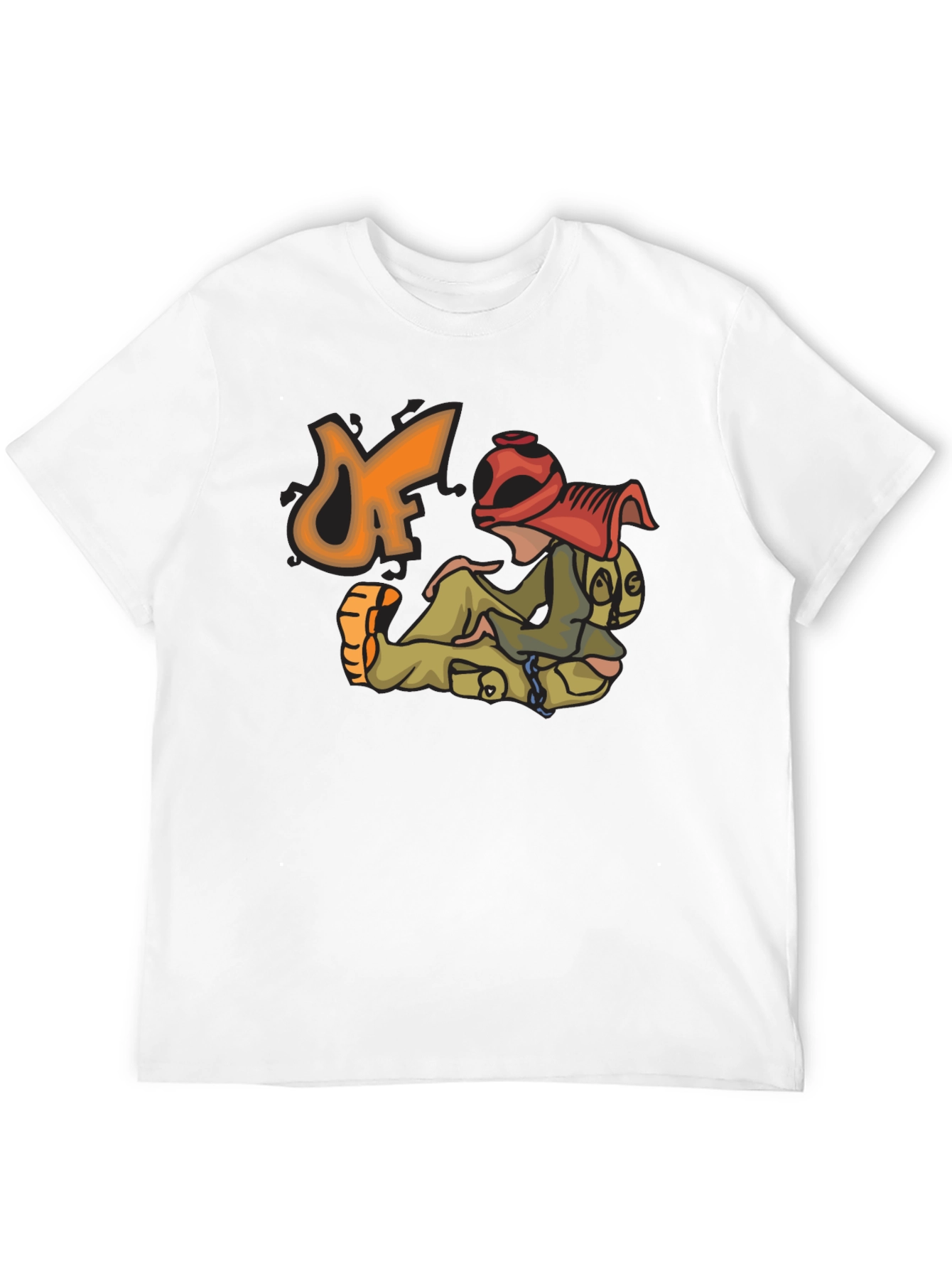 Unique Cartoon Graphic Black T-Shirt