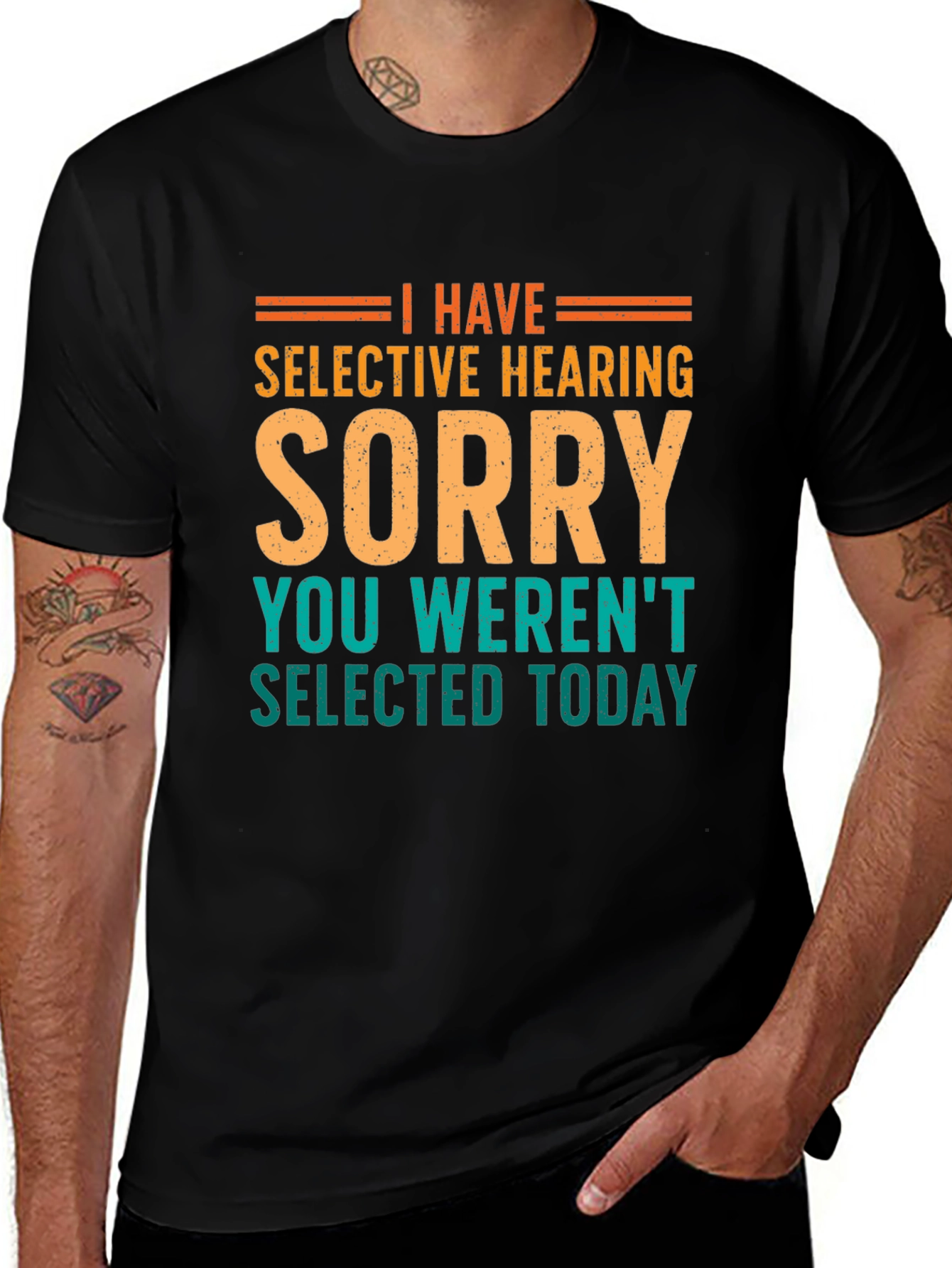 Selective Hearing Funny T-Shirt - Black