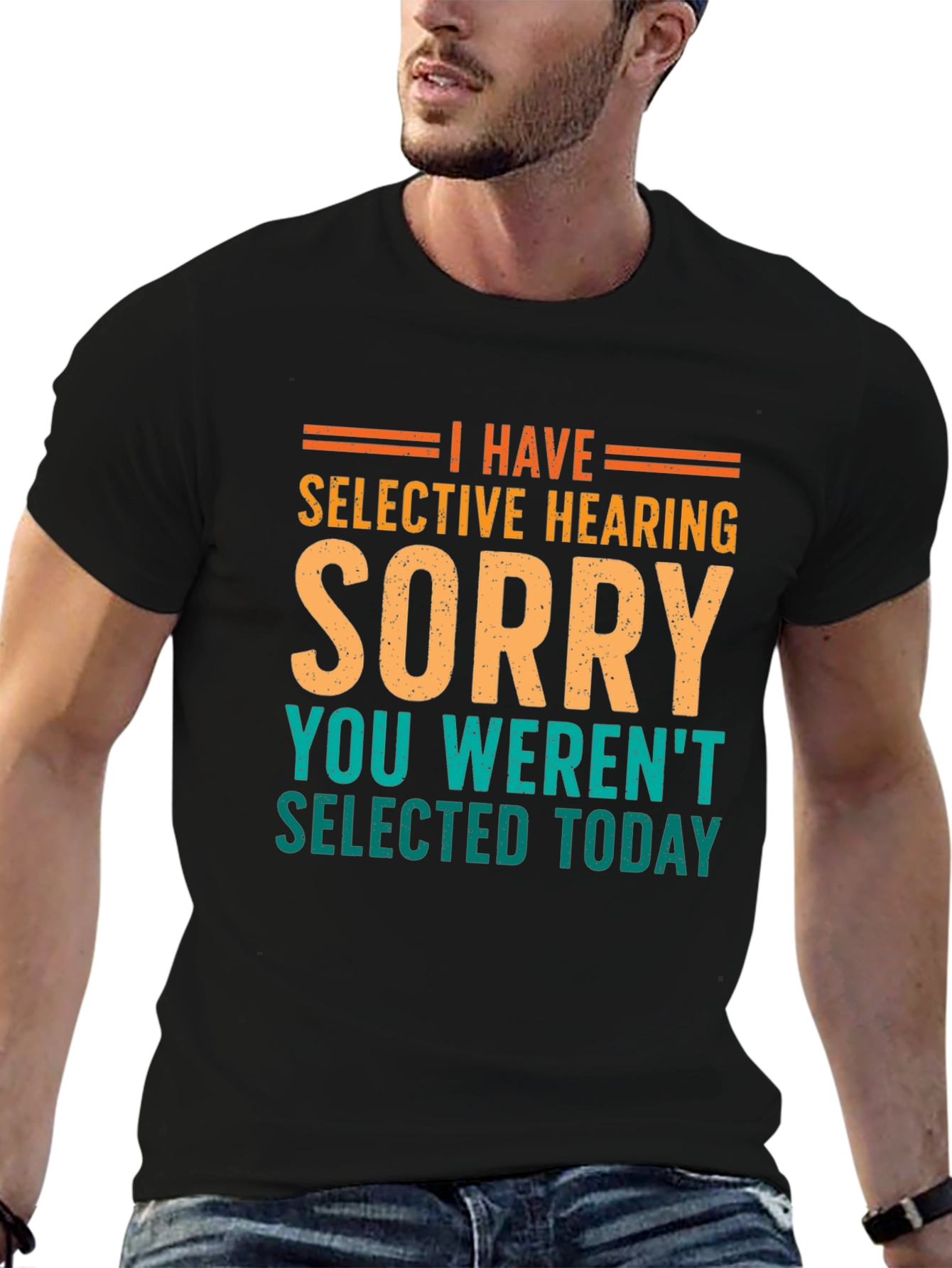 Selective Hearing Funny T-Shirt - Black