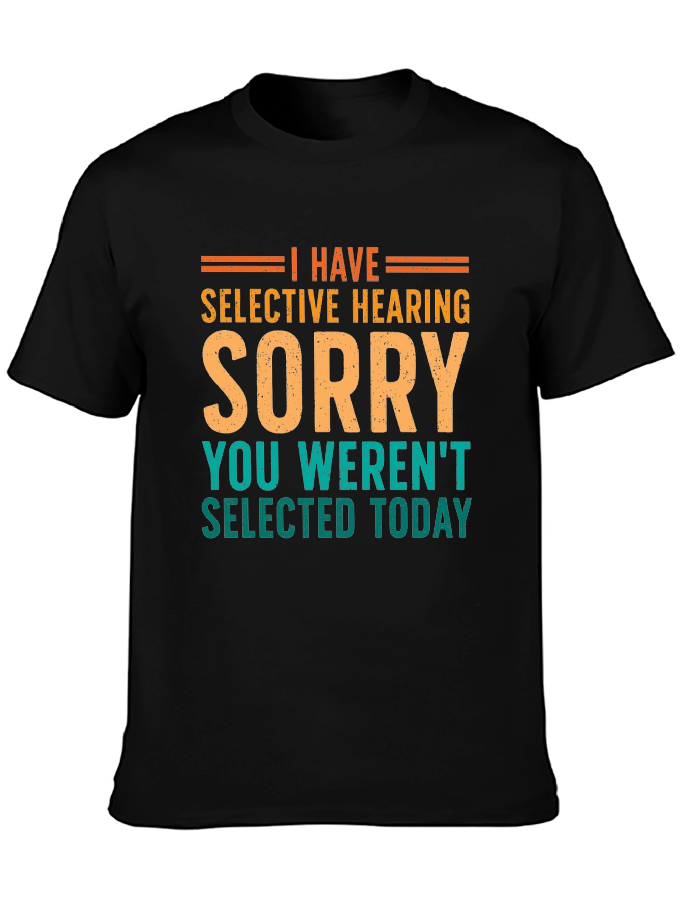 Selective Hearing Funny T-Shirt - Black