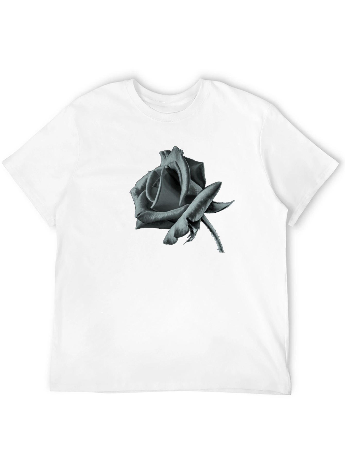 Mens Black Rose Graphic T-Shirt
