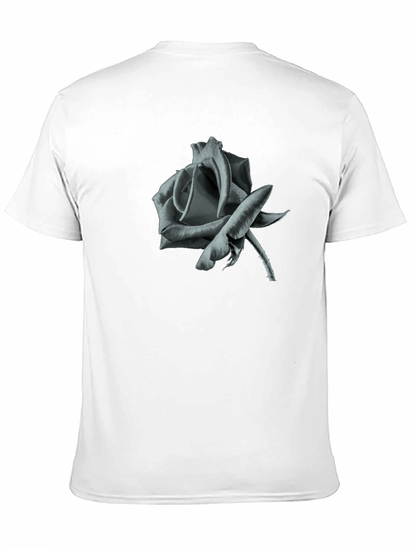 Mens Black Rose Graphic T-Shirt