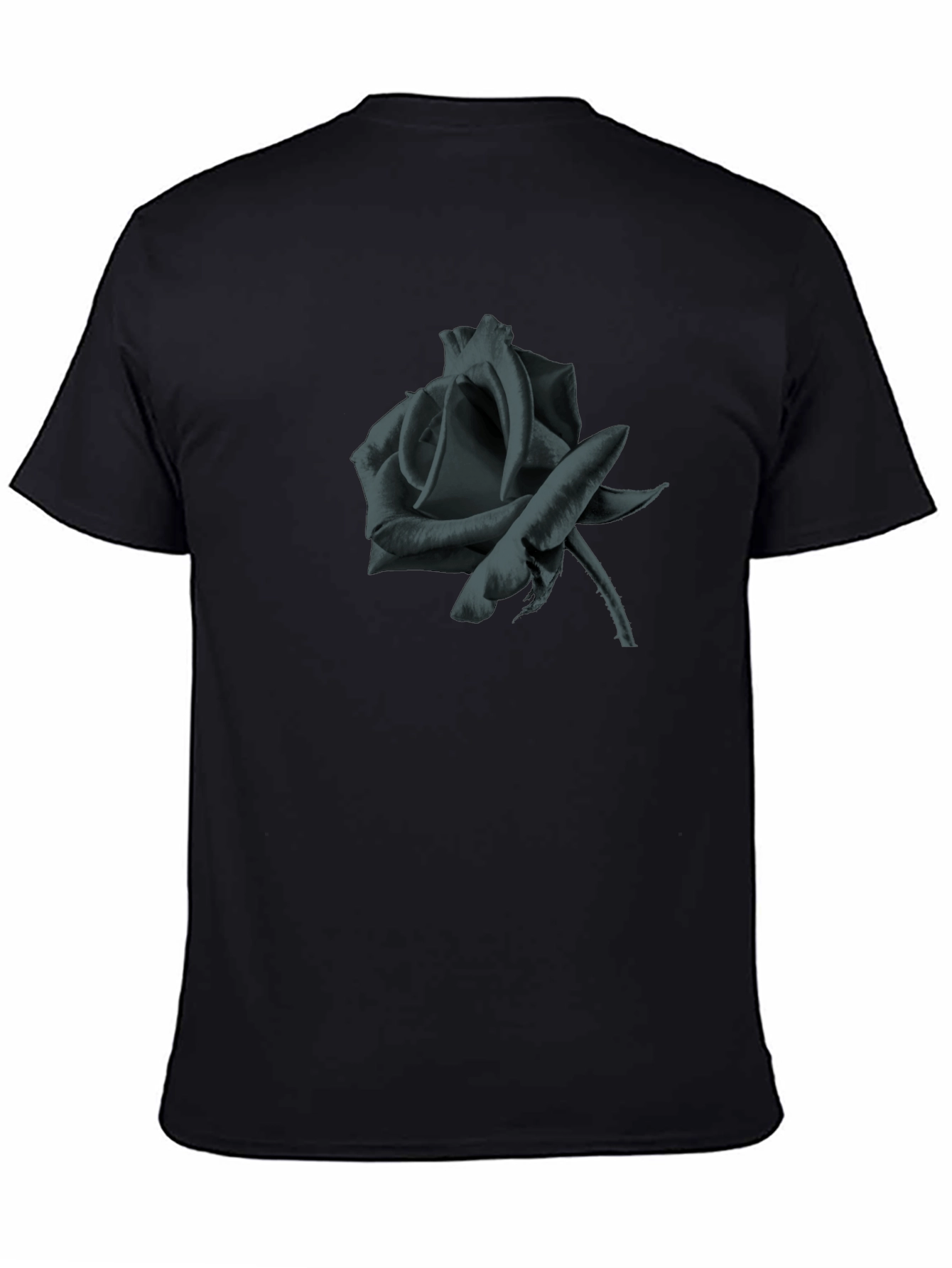 Mens Black Rose Graphic T-Shirt