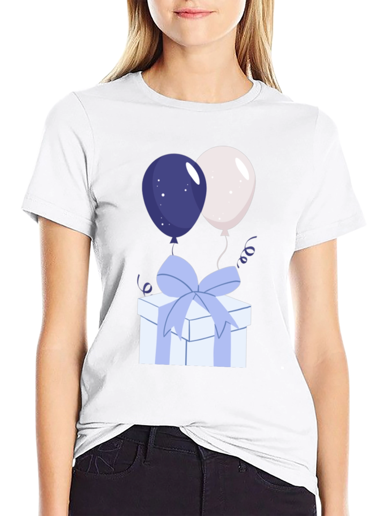Festive Balloons & Gift Box Graphic Tee