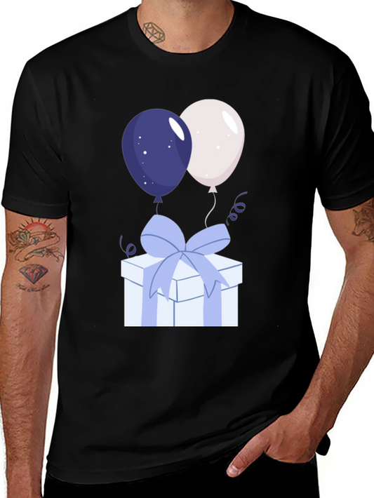 Festive Balloons & Gift Box Graphic Tee