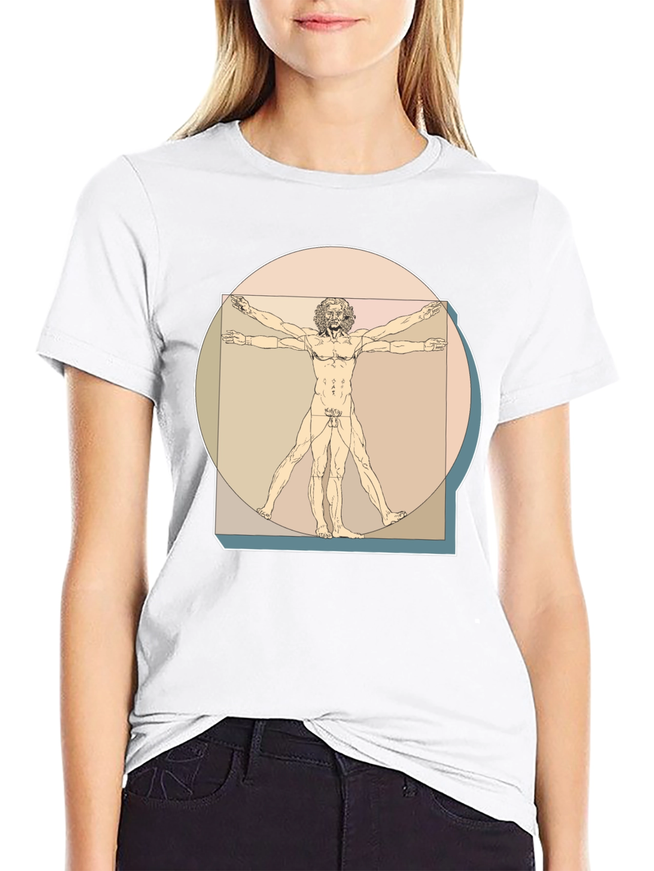 Vitruvian Man Graphic Tee - Classic Art T-Shirt