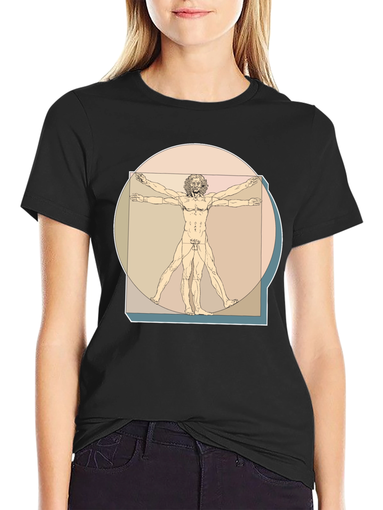 Vitruvian Man Graphic Tee - Classic Art T-Shirt