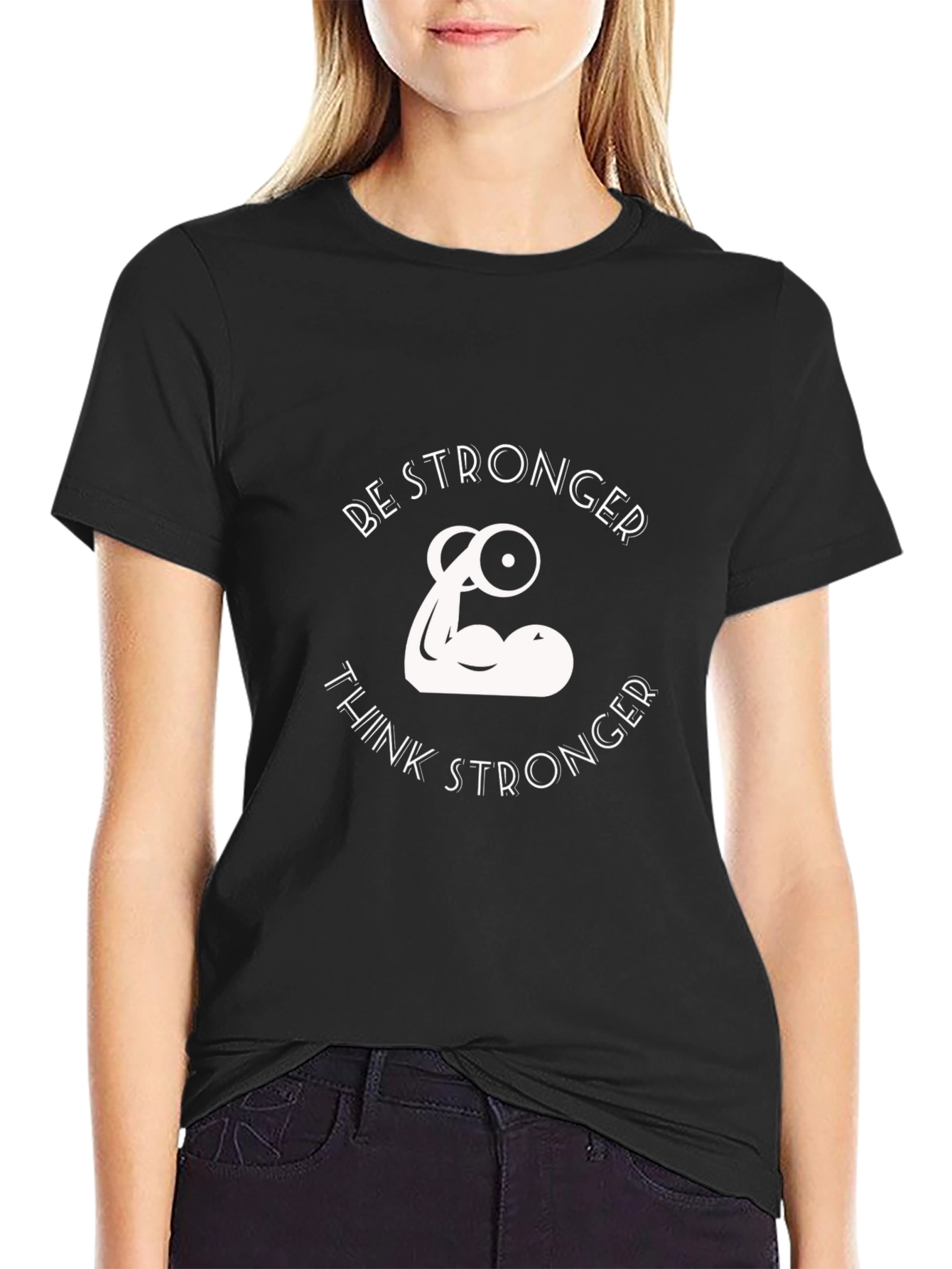 Be Stronger Graphic Print Black T-Shirt