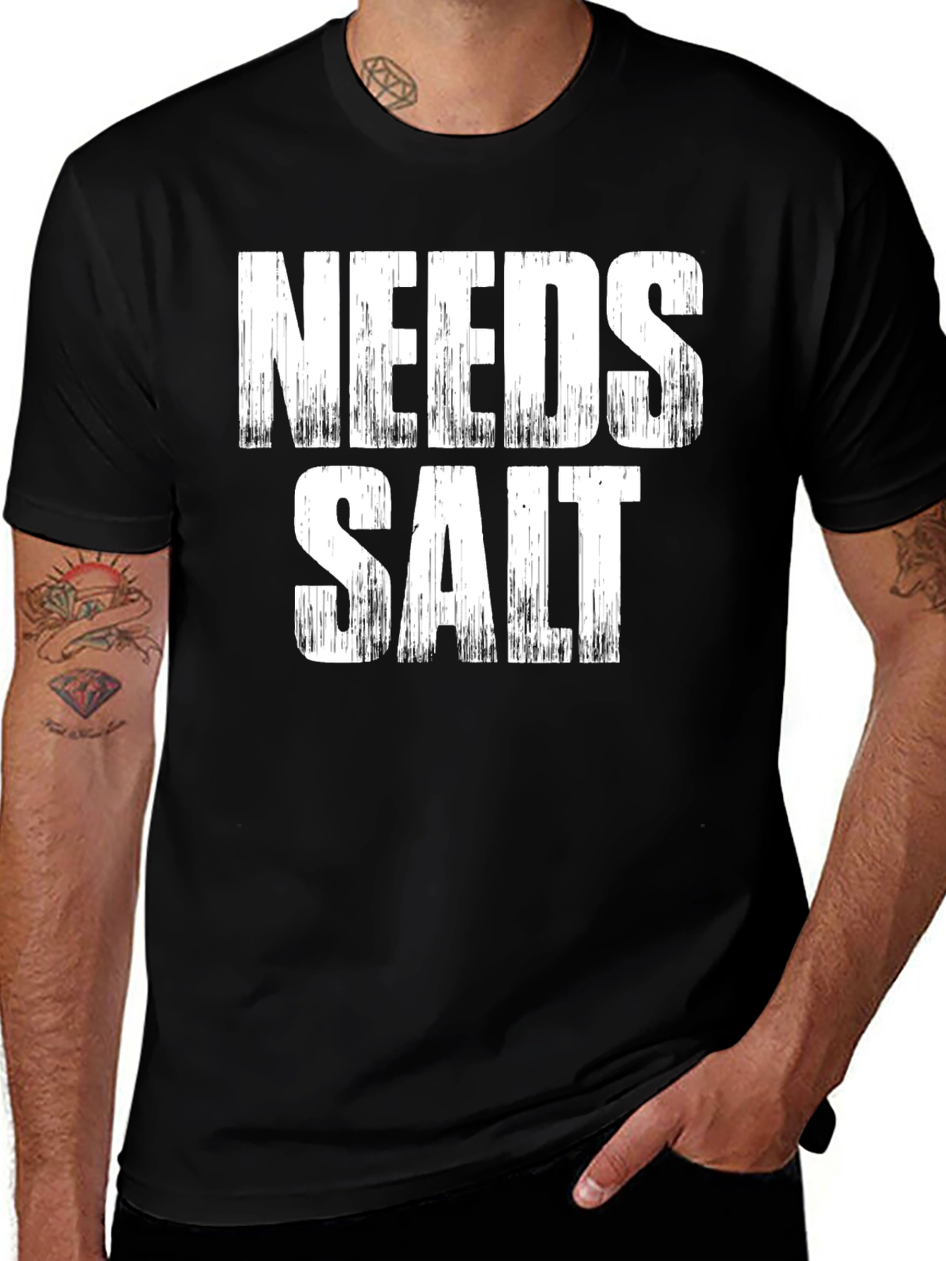 Needs Salt Graphic Tee - Funny Foodie T-Shirt