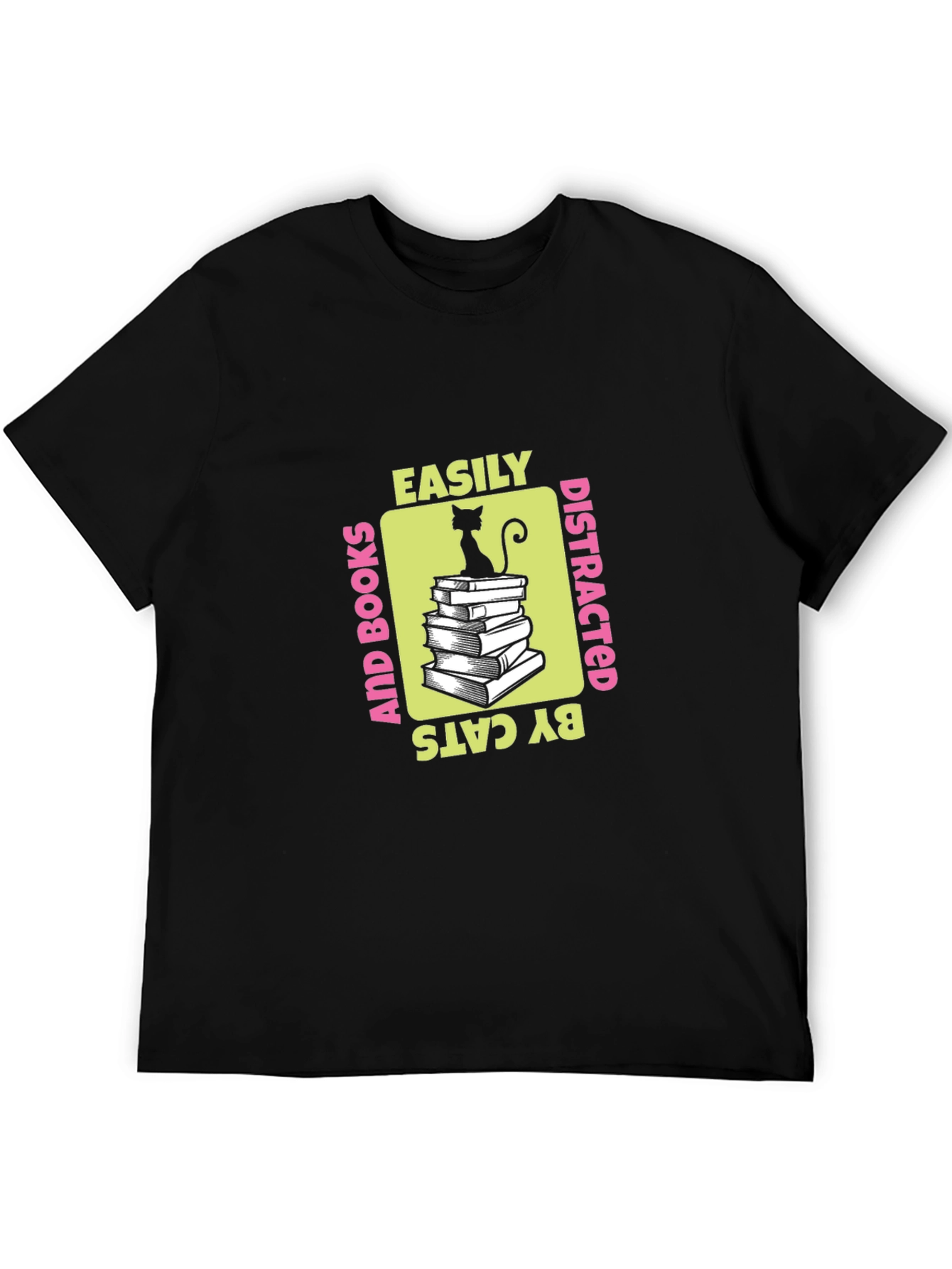 Easily Distracted By Cats And Books T-Shirt