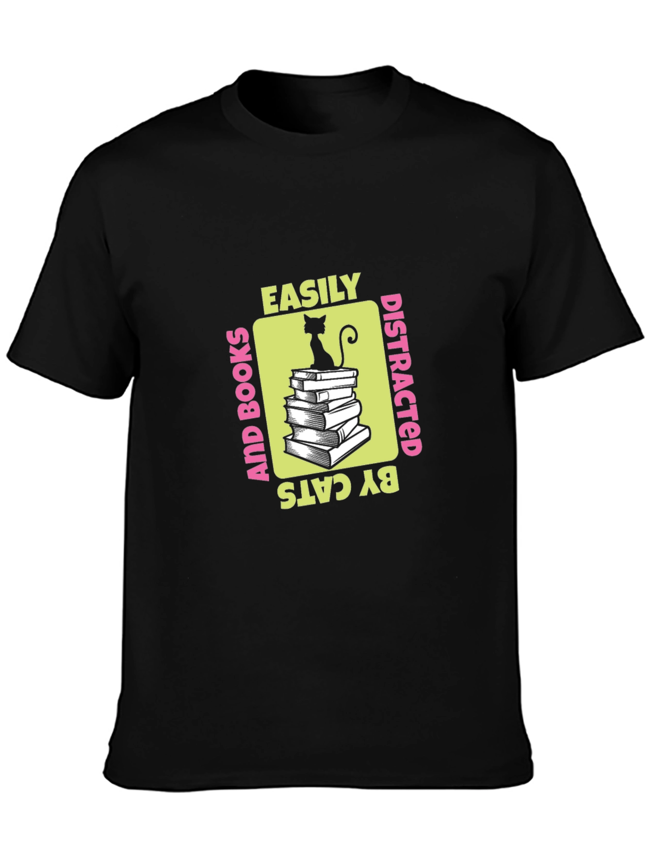Easily Distracted By Cats And Books T-Shirt