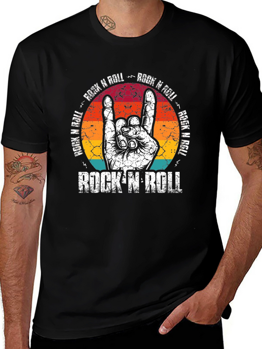 Rock N Roll Graphic T-Shirt - Black