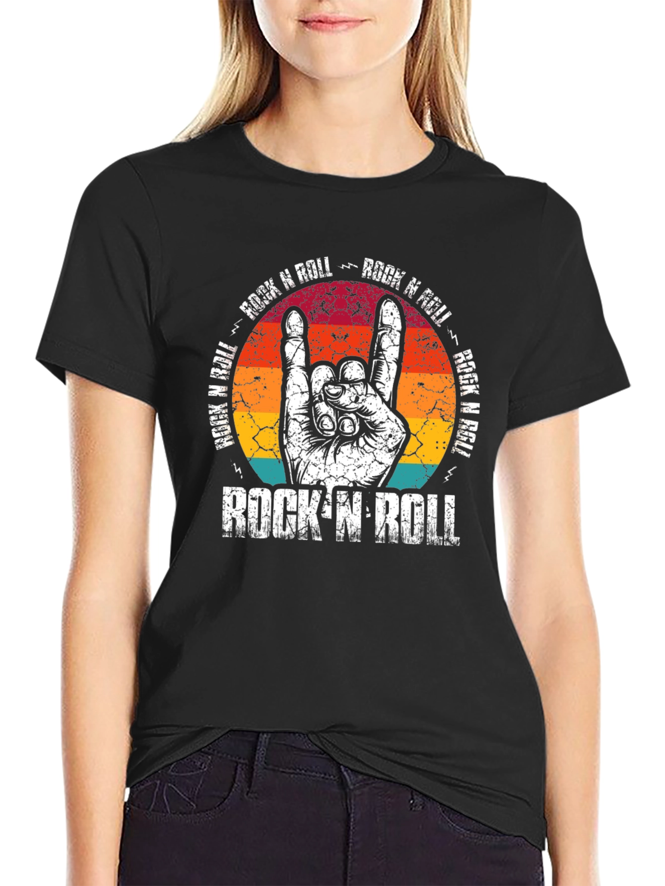 Rock N Roll Graphic T-Shirt - Black