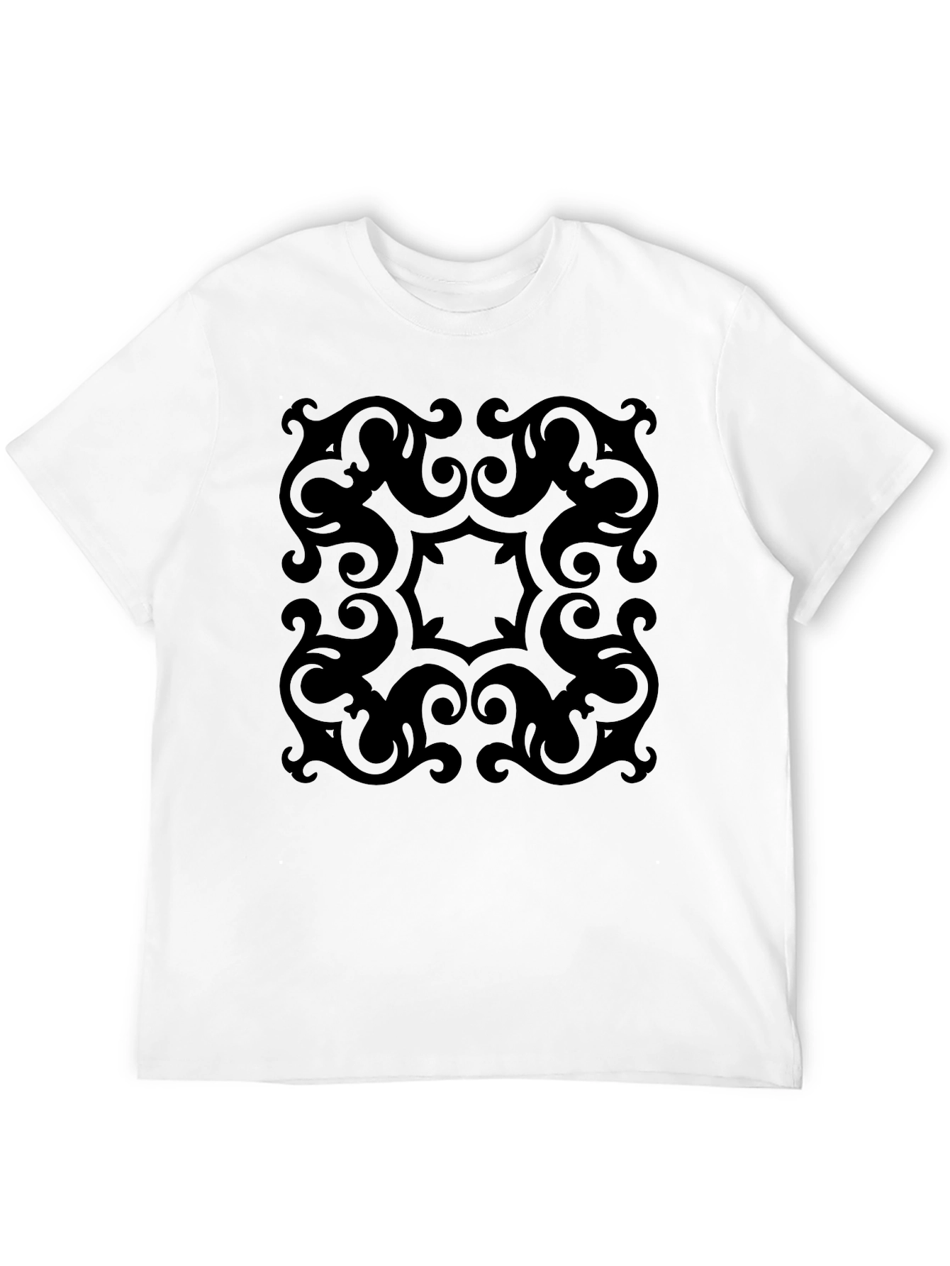 Elegant Black Pattern Tee - Stylish Comfort