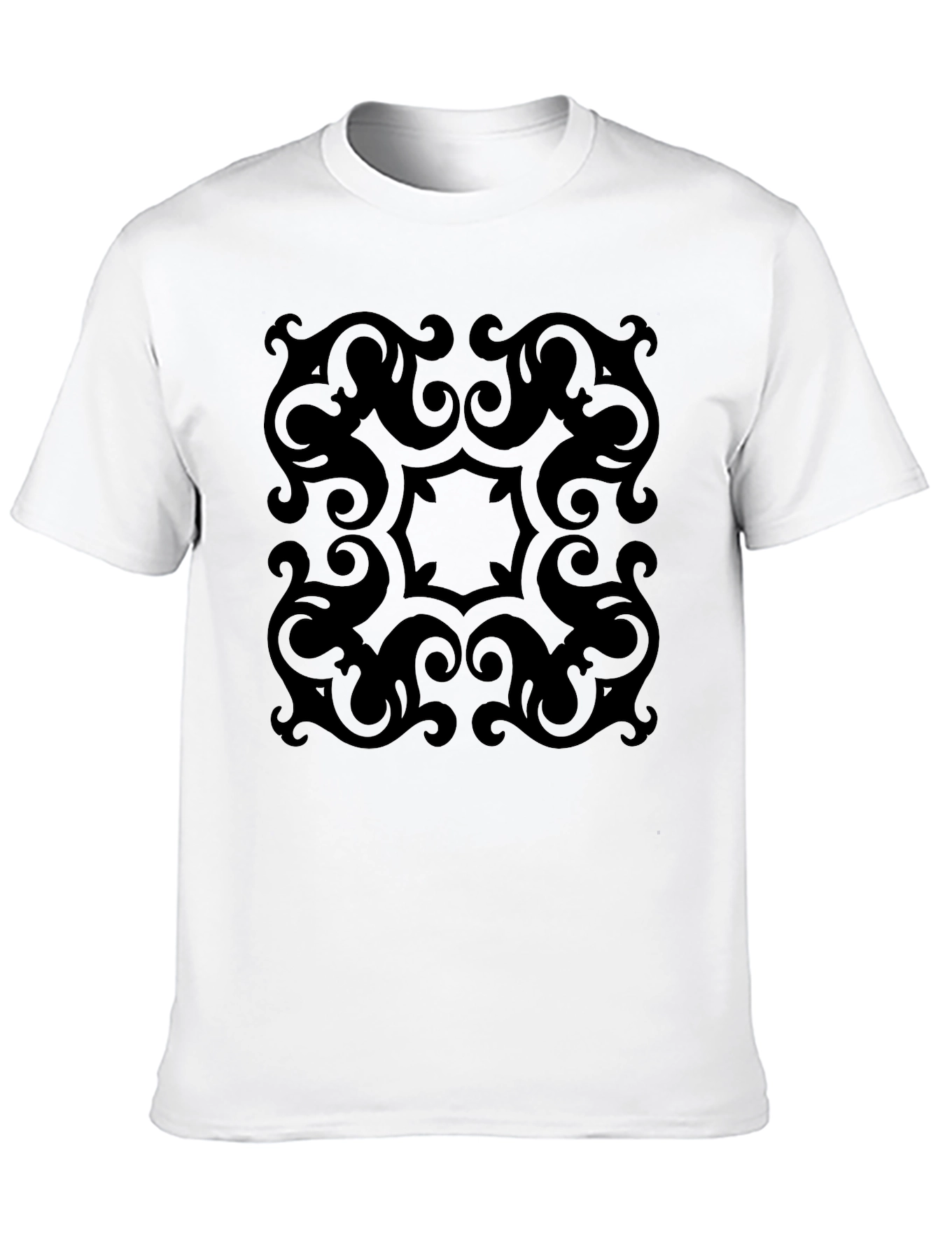 Elegant Black Pattern Tee - Stylish Comfort