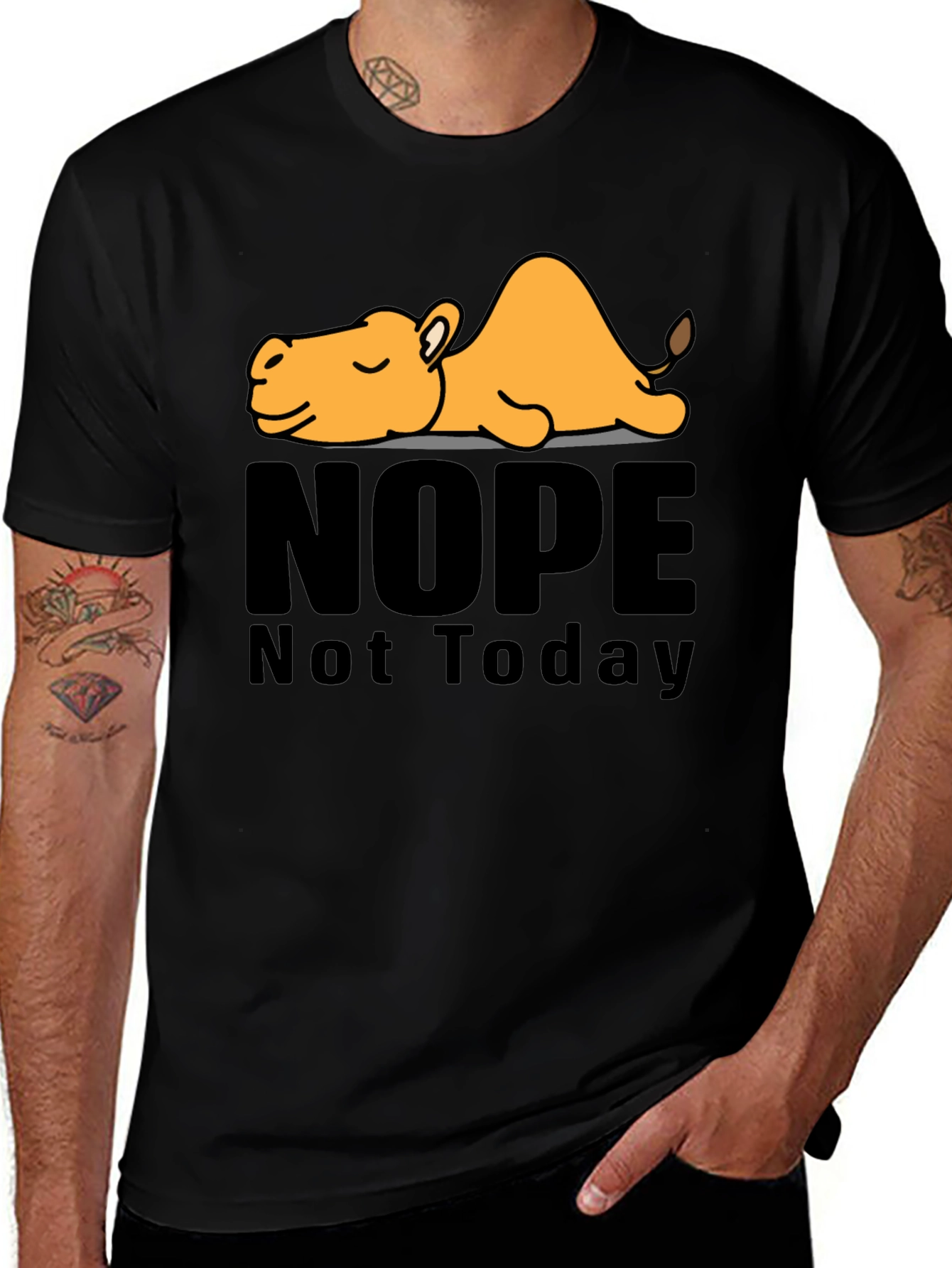 Nope Not Today Camel Graphic T-Shirt - Relaxed Fit