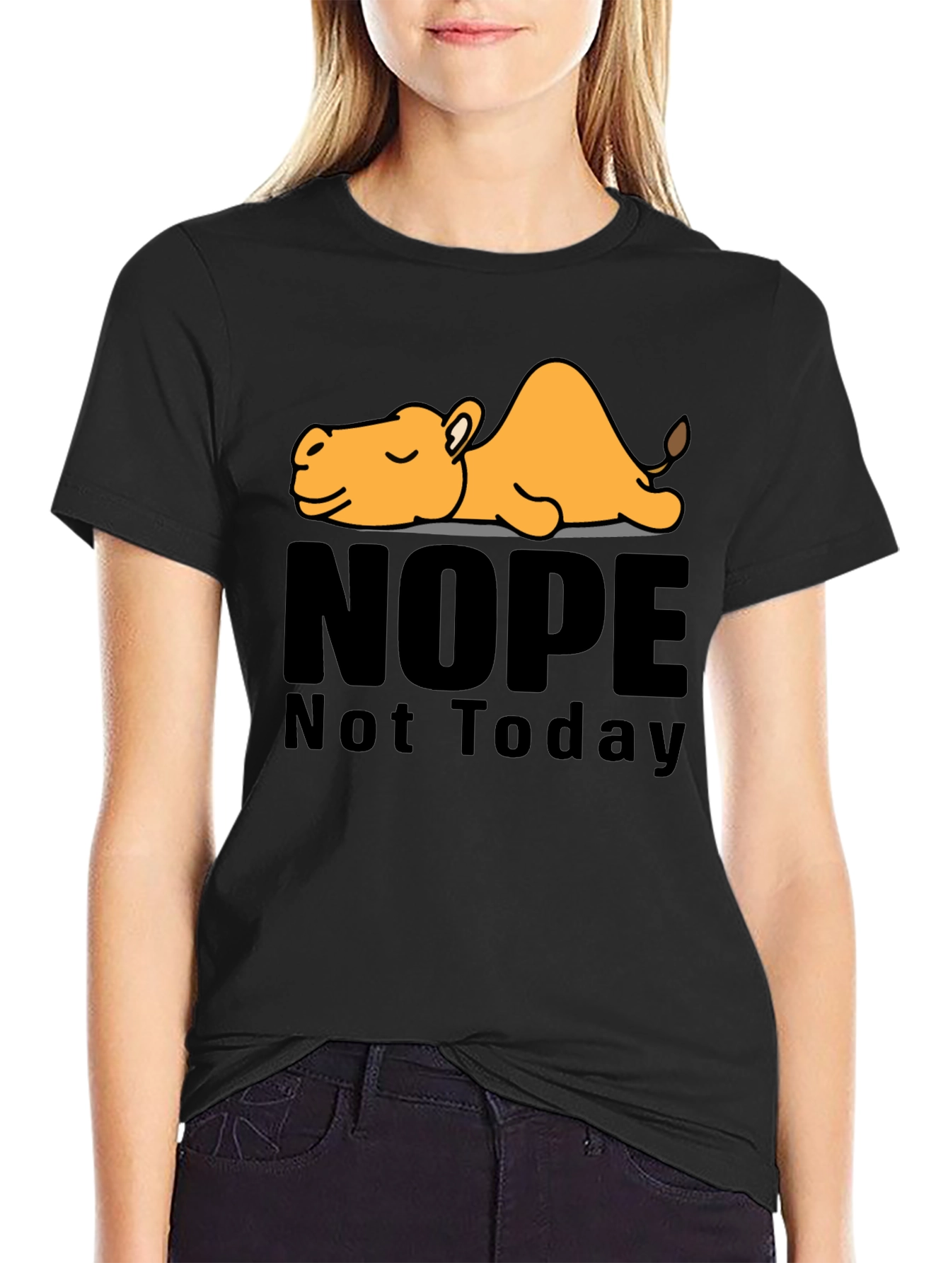 Nope Not Today Camel Graphic T-Shirt - Relaxed Fit