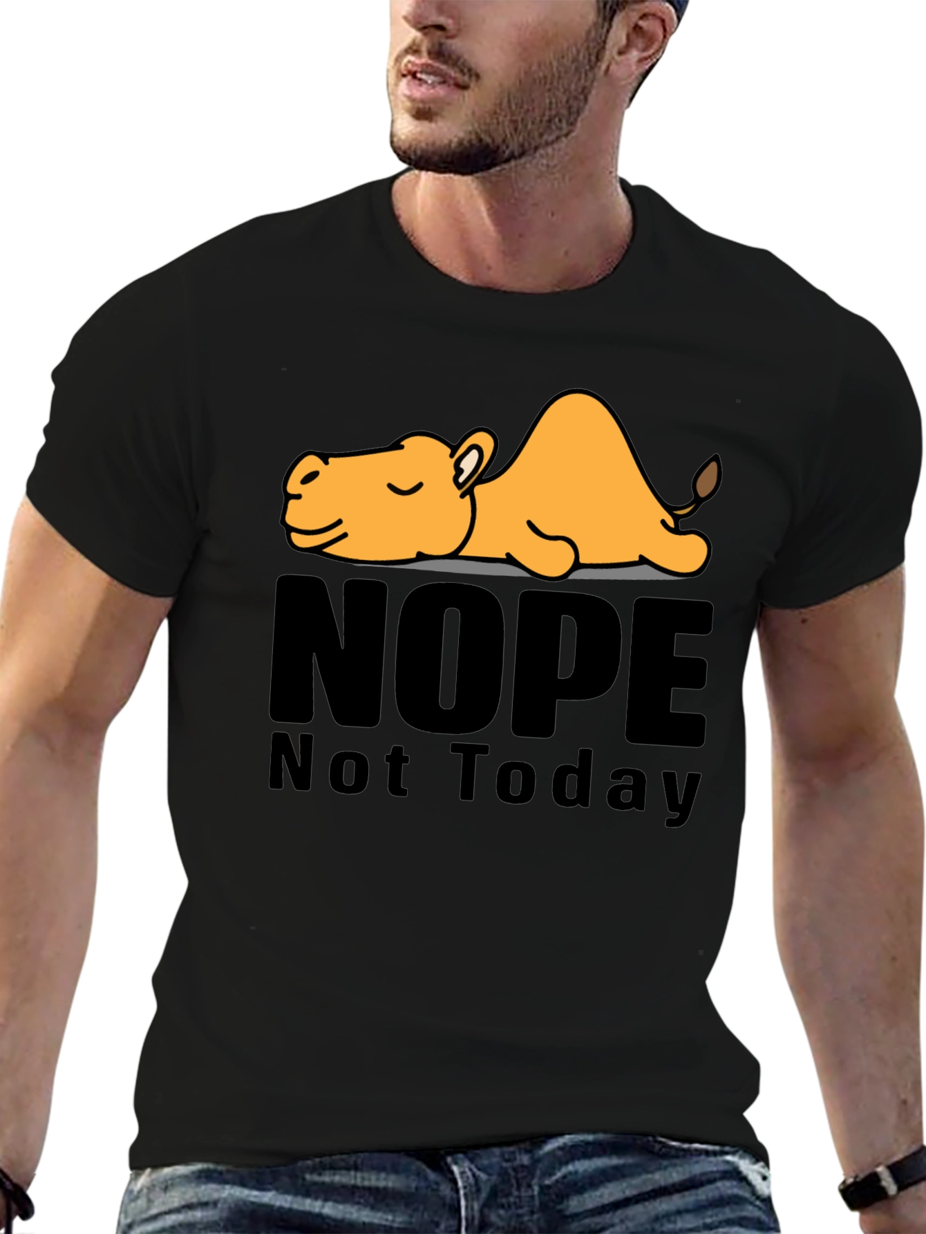 Nope Not Today Camel Graphic T-Shirt - Relaxed Fit