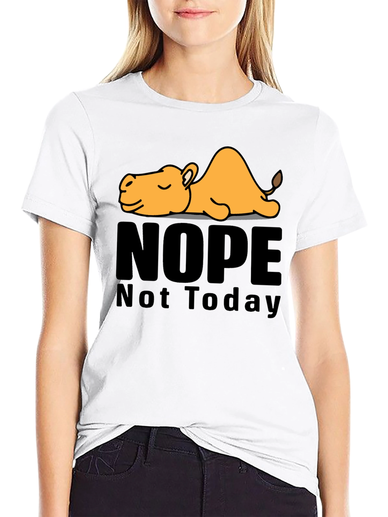 Nope Not Today Camel Graphic T-Shirt - Relaxed Fit