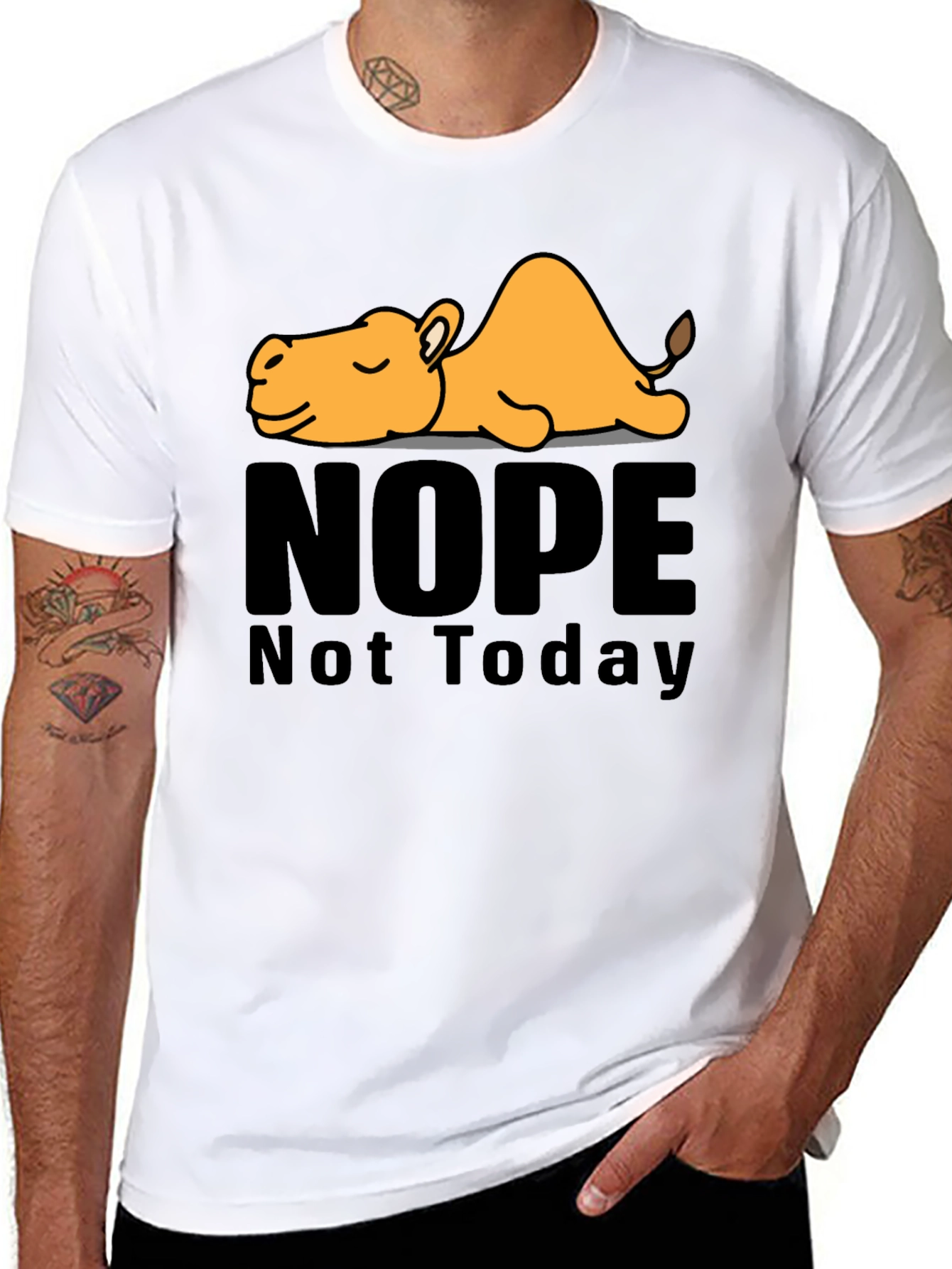 Nope Not Today Camel Graphic T-Shirt - Relaxed Fit