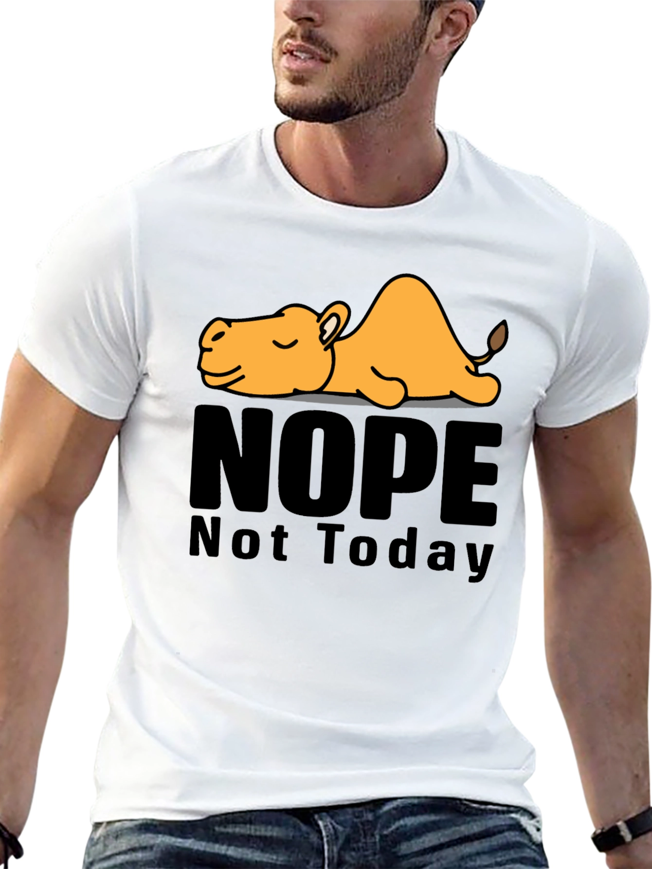 Nope Not Today Camel Graphic T-Shirt - Relaxed Fit