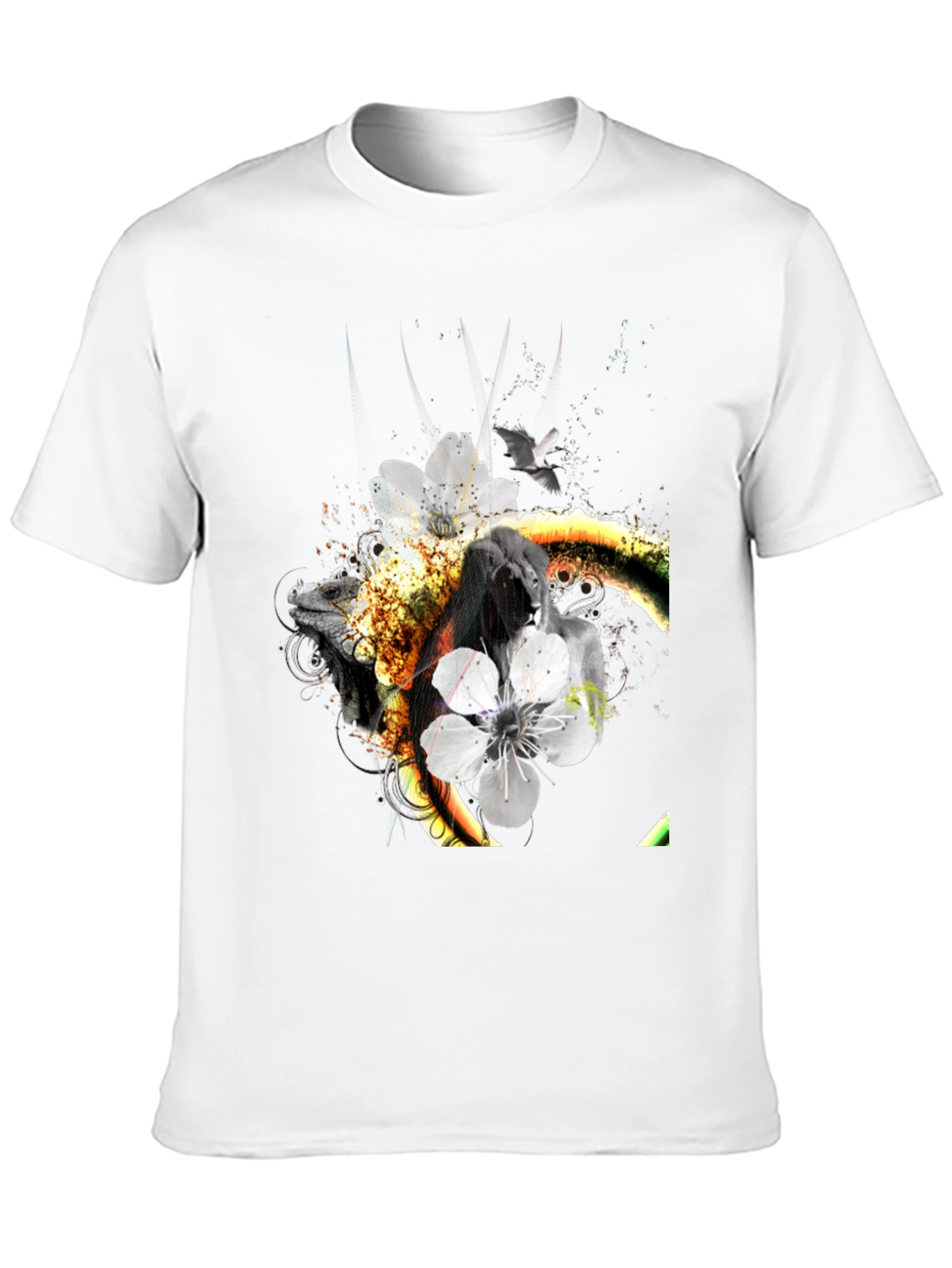 Abstract Animal Print Black T-Shirt
