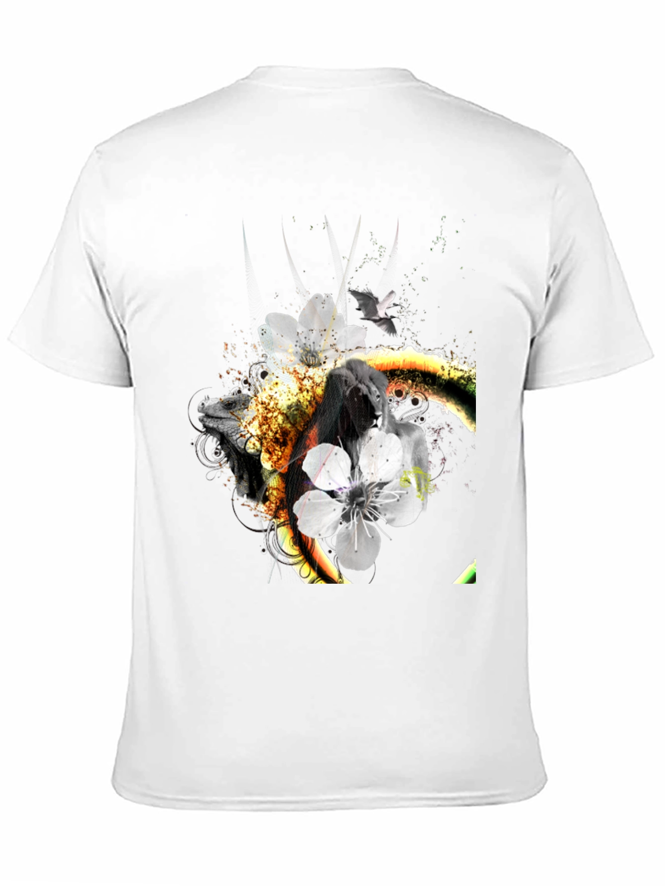 Abstract Animal Print Black T-Shirt