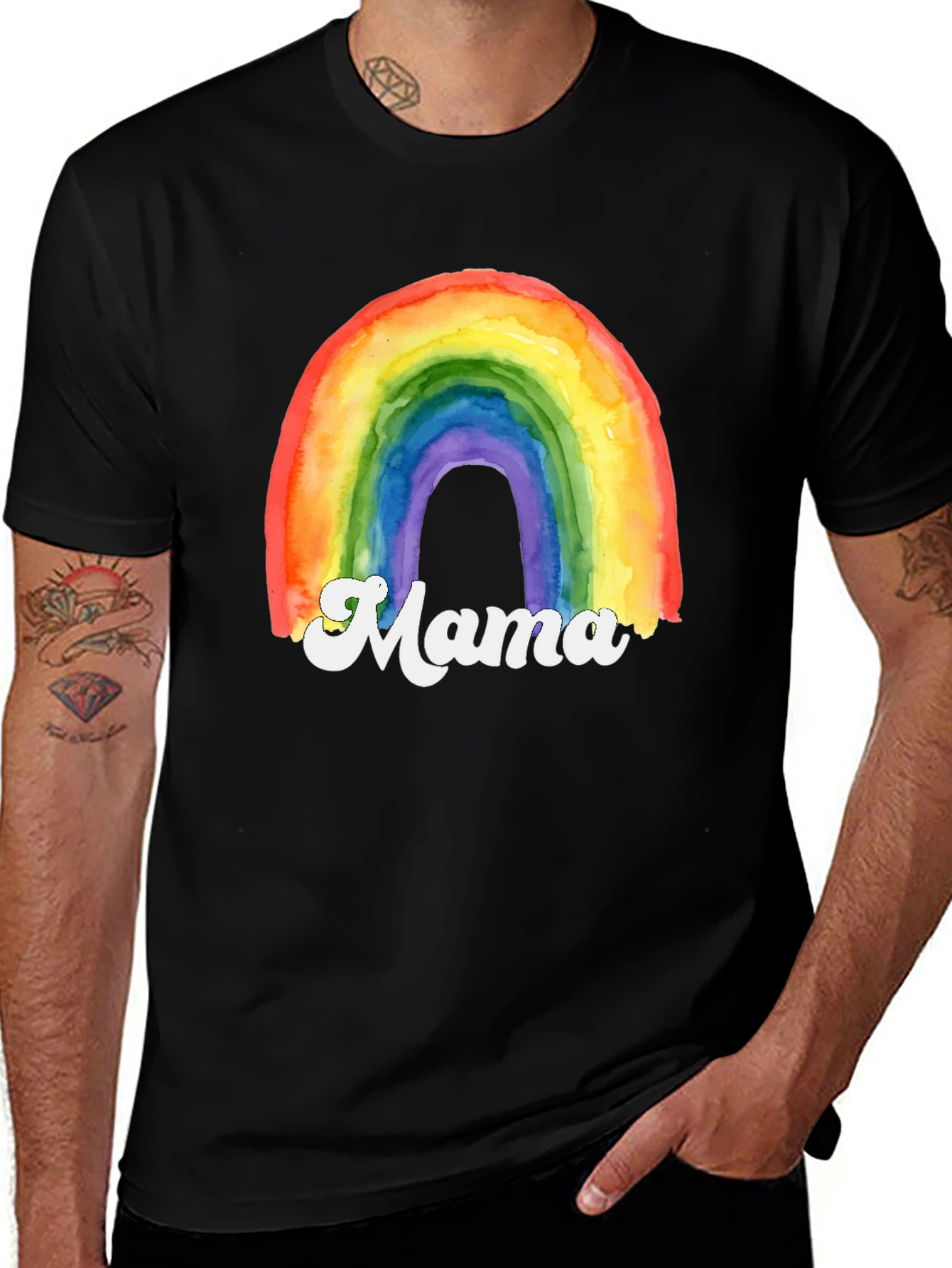 Rainbow Mama Graphic T-Shirt - Cute Mothers Day Gift