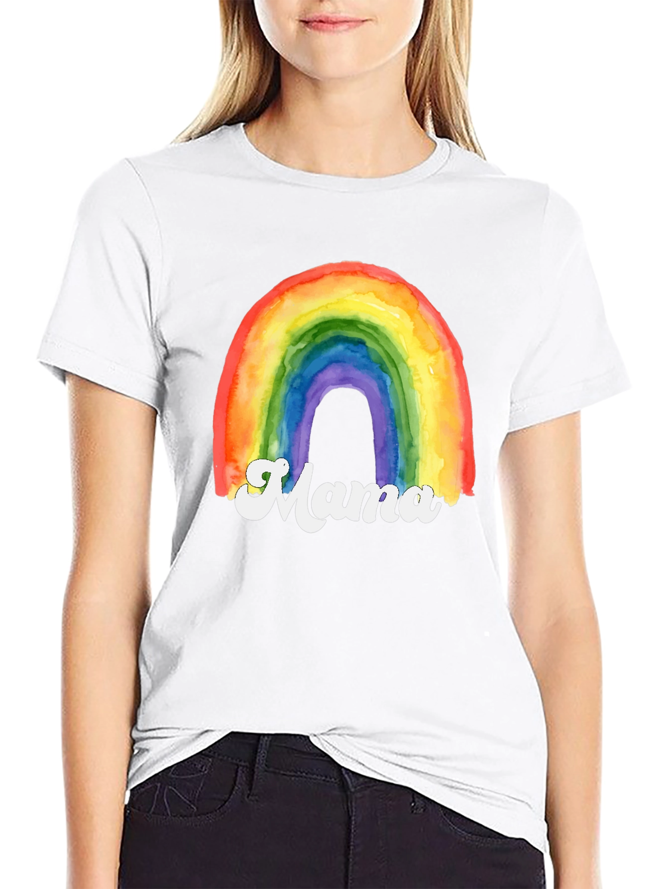 Rainbow Mama Graphic T-Shirt - Cute Mothers Day Gift