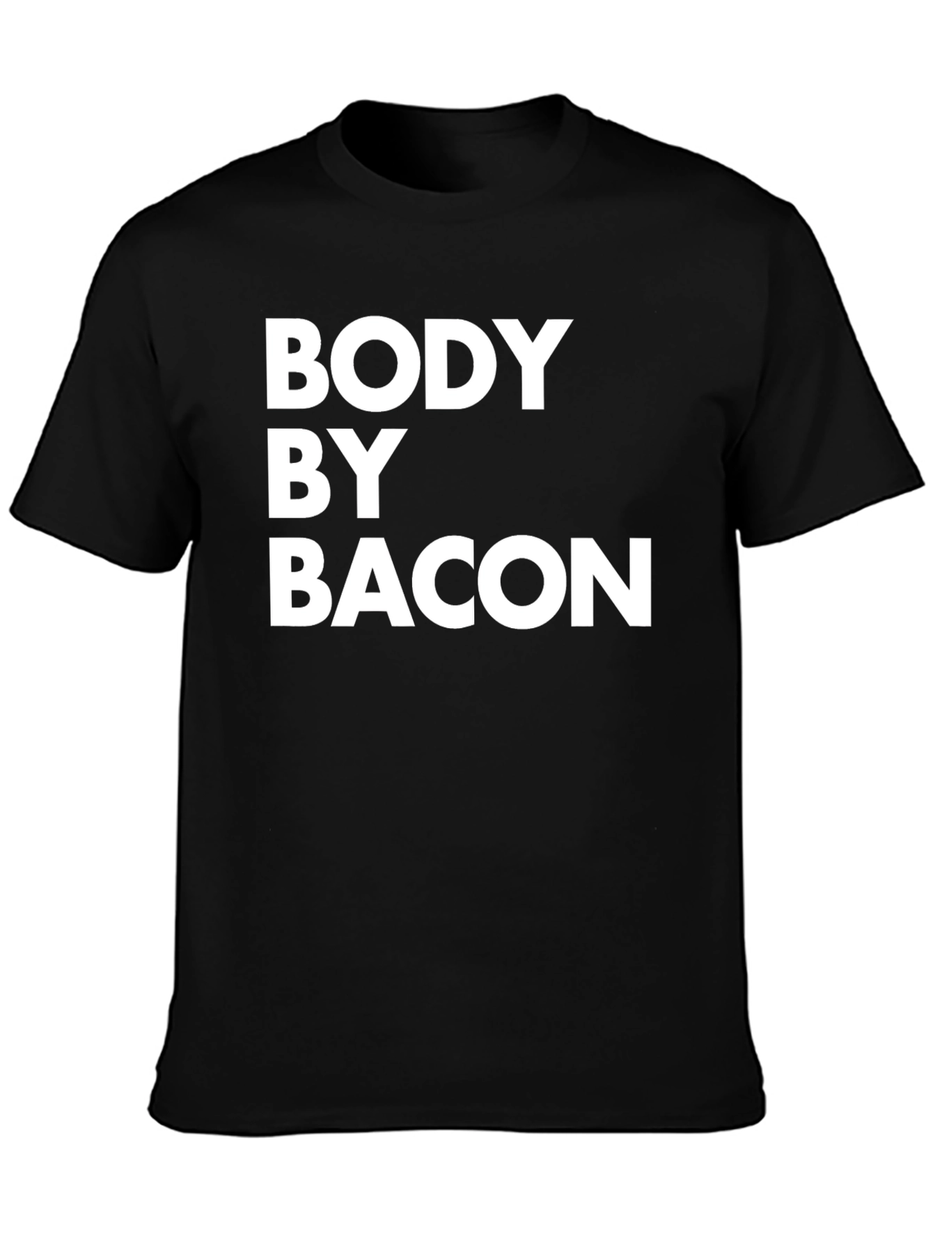 Body By Bacon Black T-Shirt - Funny Foodie Tee